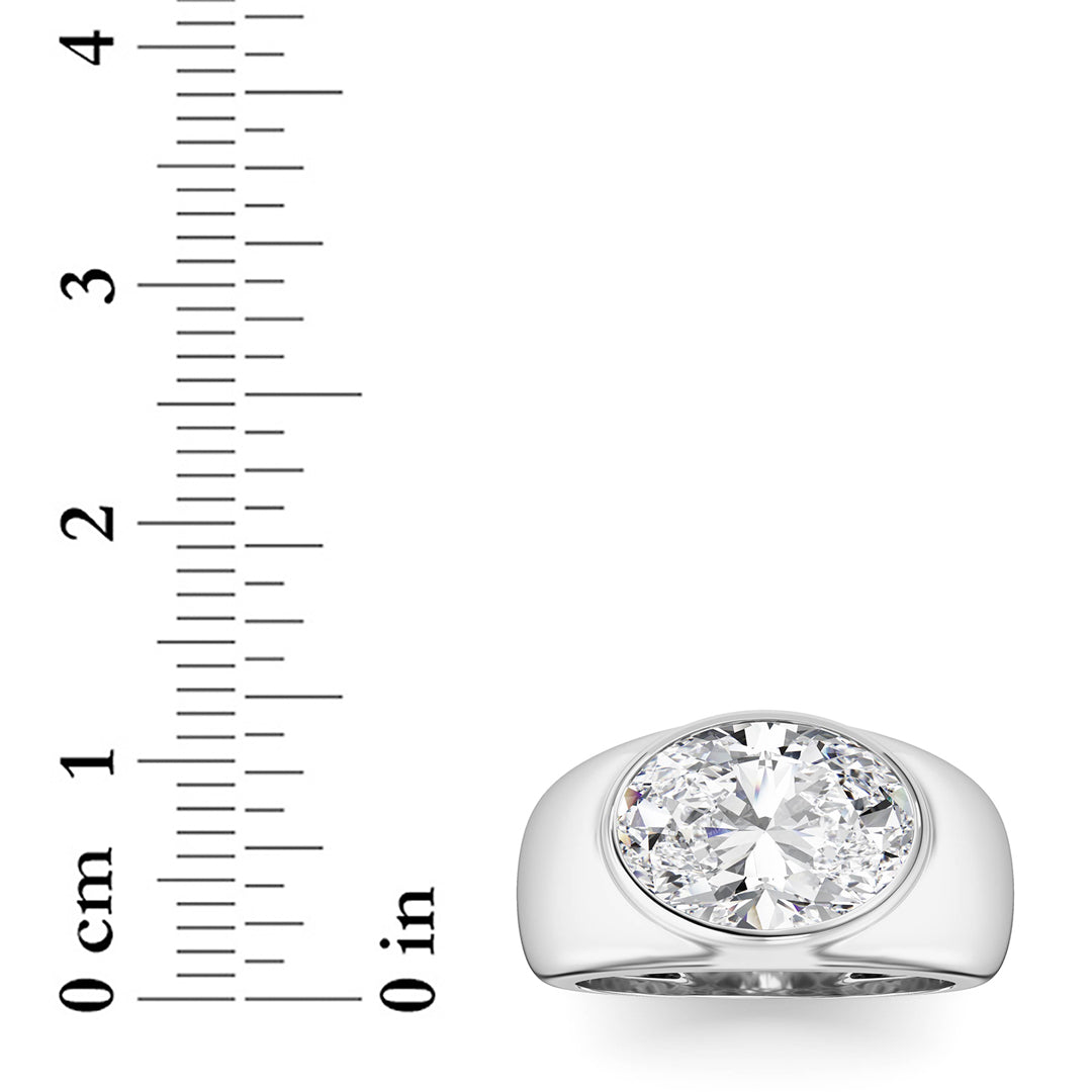 3 ct tw IGI Certified Oval Lab-Grown Diamond Ring in 14K Solid Gold - White