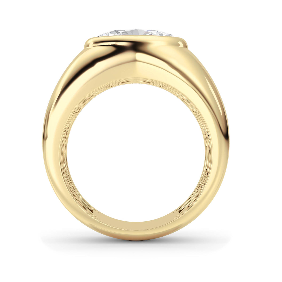 3 ct tw IGI Certified Oval Lab-Grown Diamond Ring in 14K Solid Gold - Yellow