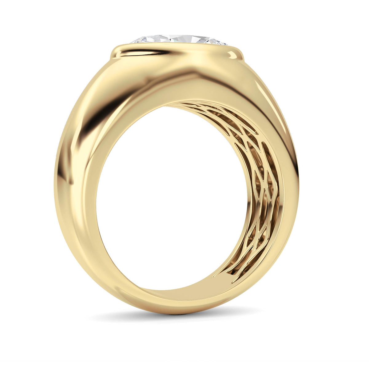 3 ct tw IGI Certified Oval Lab-Grown Diamond Ring in 14K Solid Gold - Yellow