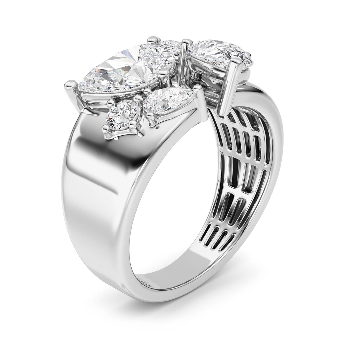 2.5 ct tw IGI Certified Multi-Shape Lab-Grown Diamond Ring in 14K Solid Gold - White