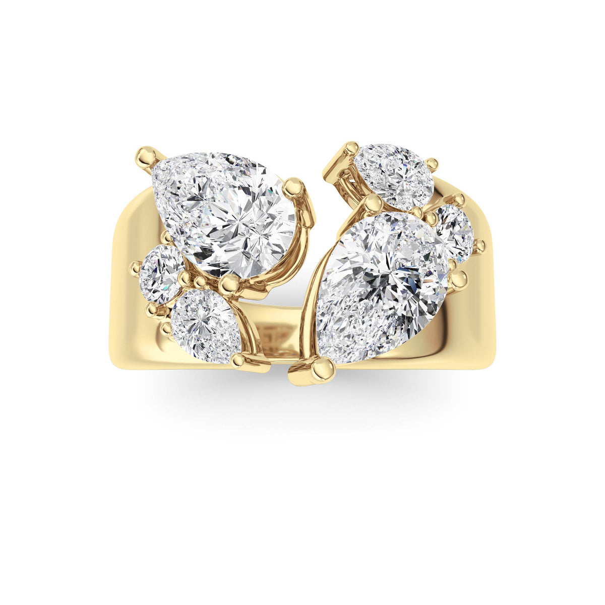 2.5 ct tw IGI Certified Multi-Shape Lab-Grown Diamond Ring in 14K Solid Gold - Yellow