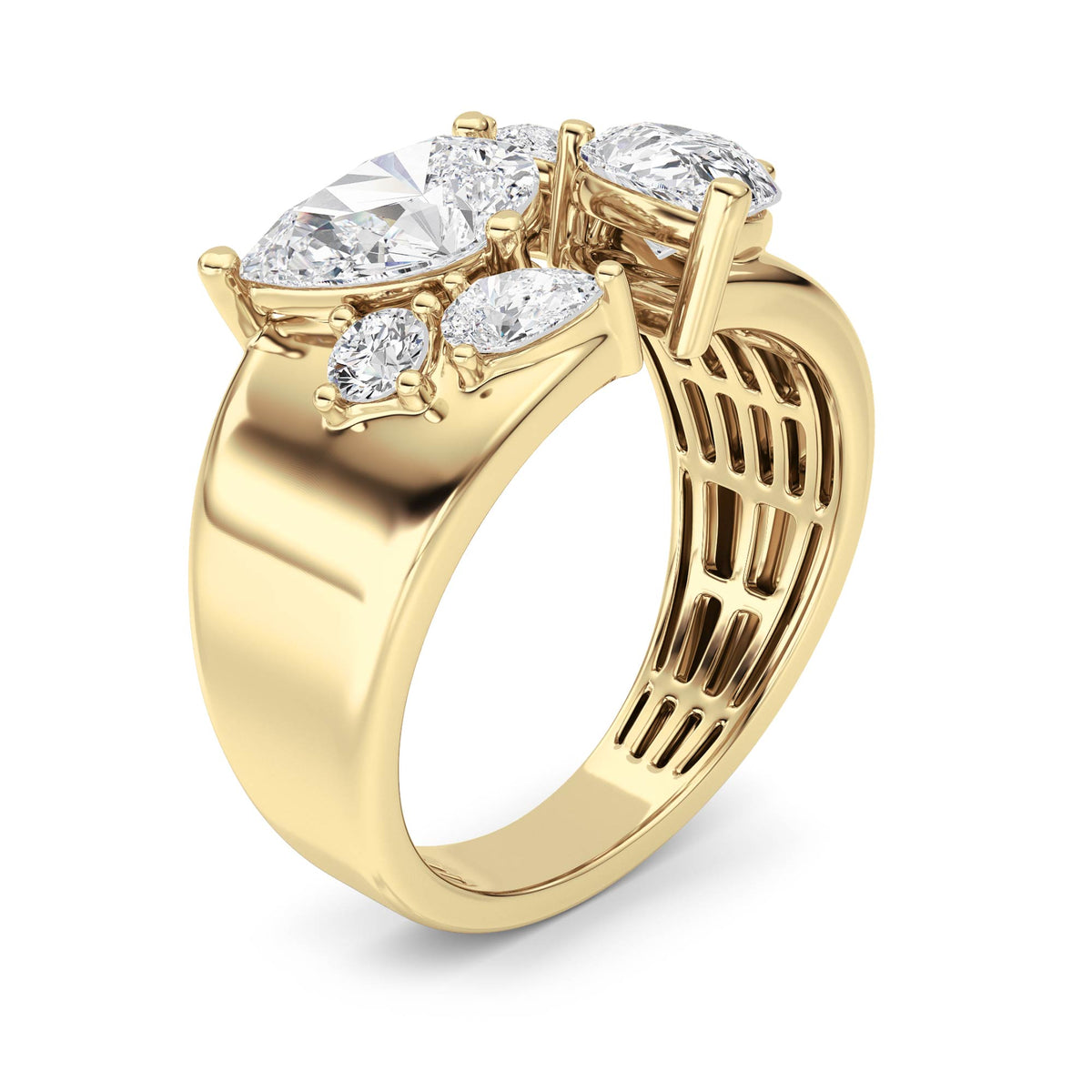 2.5 ct tw IGI Certified Multi-Shape Lab-Grown Diamond Ring in 14K Solid Gold - Yellow