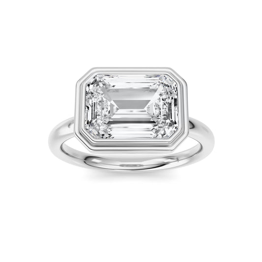 3 ct tw IGI Certified Emerald Lab-Grown Diamond Ring No. 2 in 14K Solid Gold - White