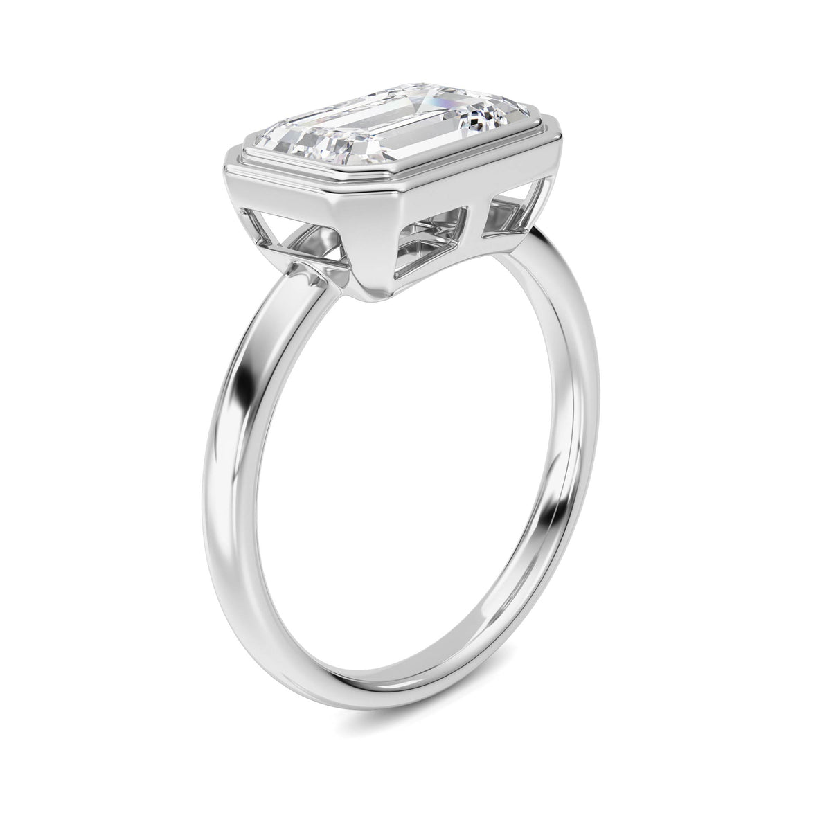 3 ct tw IGI Certified Emerald Lab-Grown Diamond Ring No. 2 in 14K Solid Gold - White