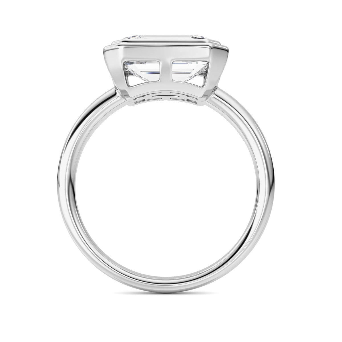 3 ct tw IGI Certified Emerald Lab-Grown Diamond Ring No. 2 in 14K Solid Gold - White