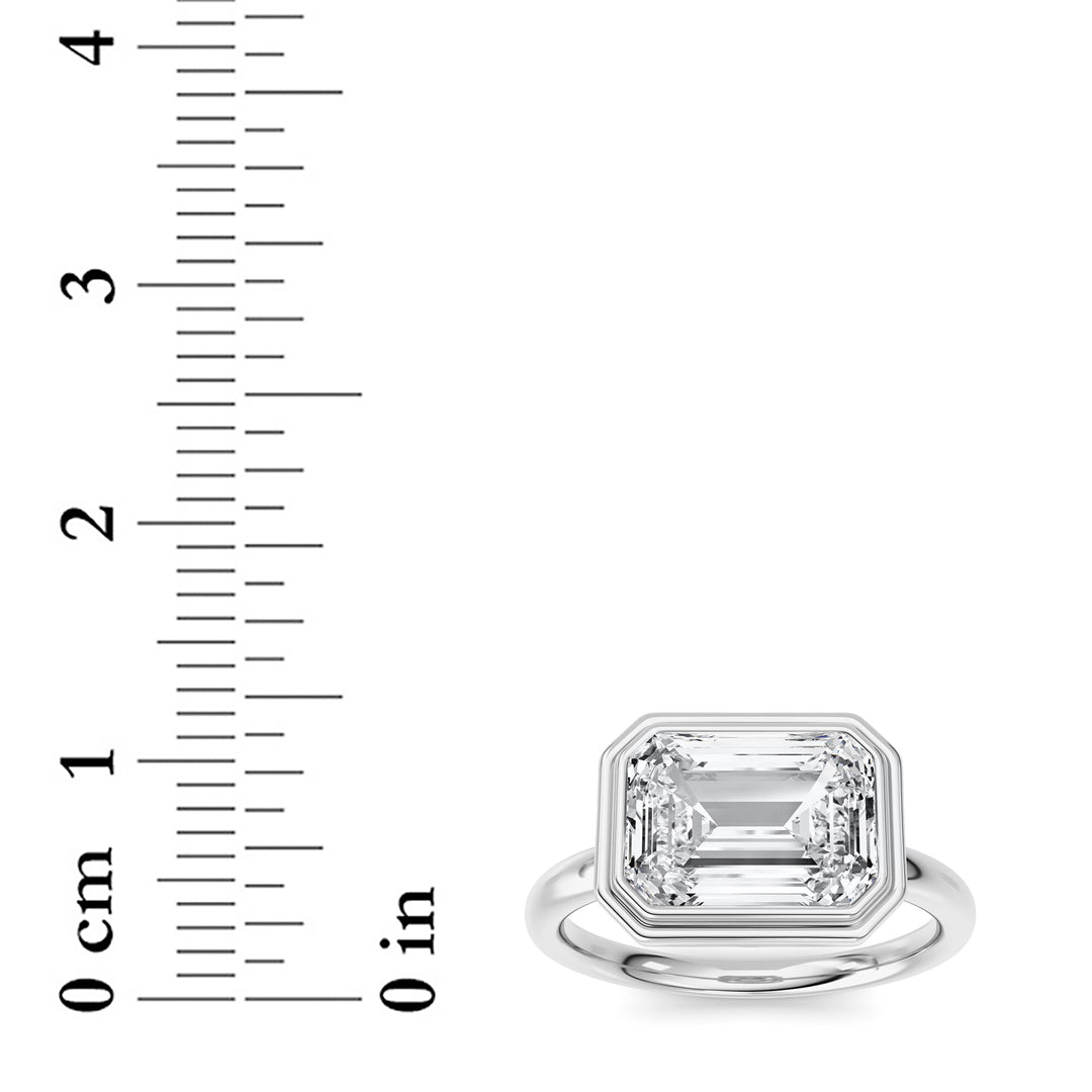 3 ct tw IGI Certified Emerald Lab-Grown Diamond Ring No. 2 in 14K Solid Gold - White