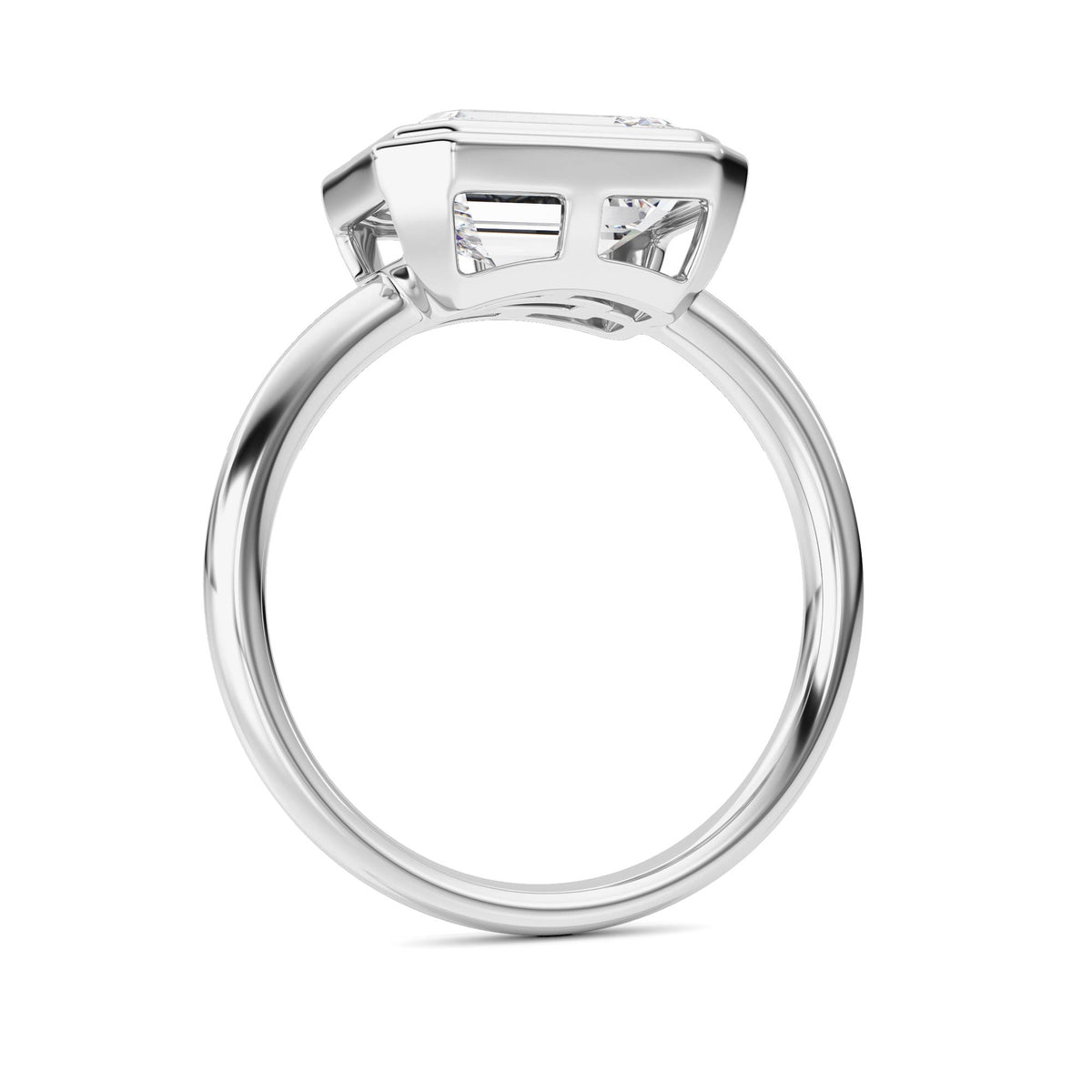 3 ct tw IGI Certified Emerald Lab-Grown Diamond Ring No. 2 in 14K Solid Gold - White