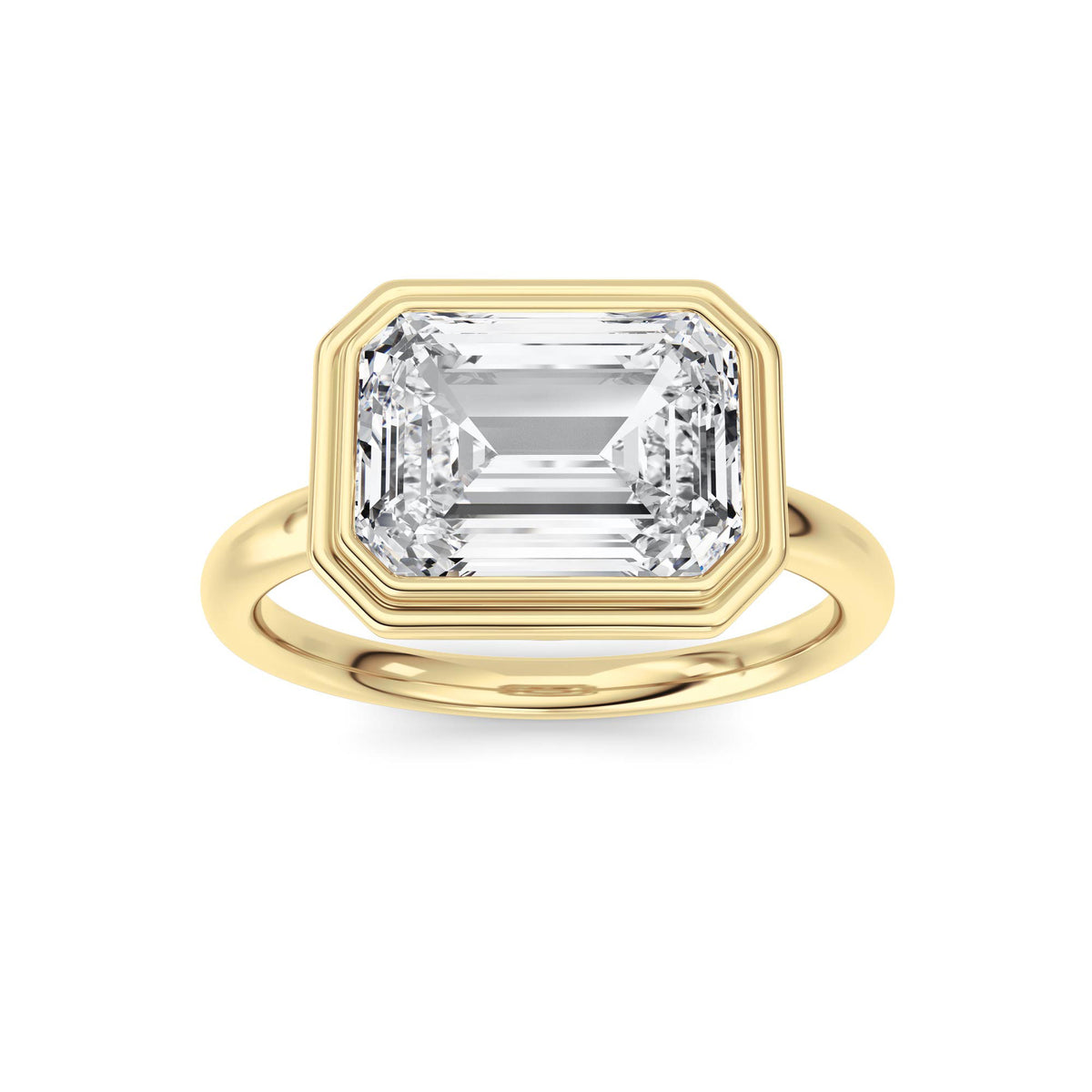 3 ct tw IGI Certified Emerald Lab-Grown Diamond Ring No. 2 in 14K Solid Gold - Yellow