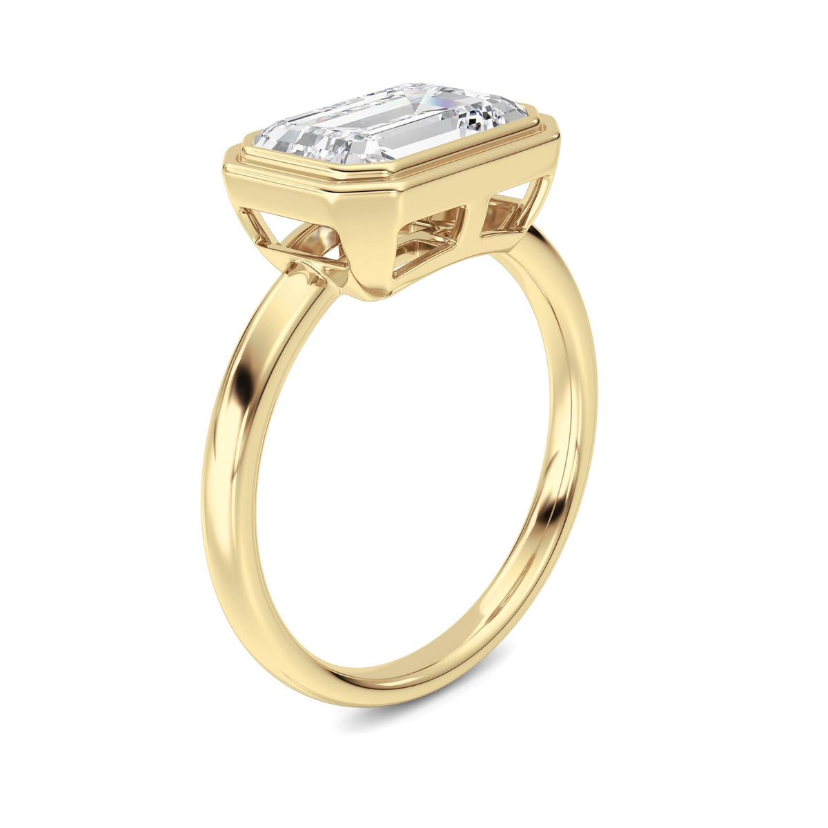 3 ct tw IGI Certified Emerald Lab-Grown Diamond Ring No. 2 in 14K Solid Gold - Yellow