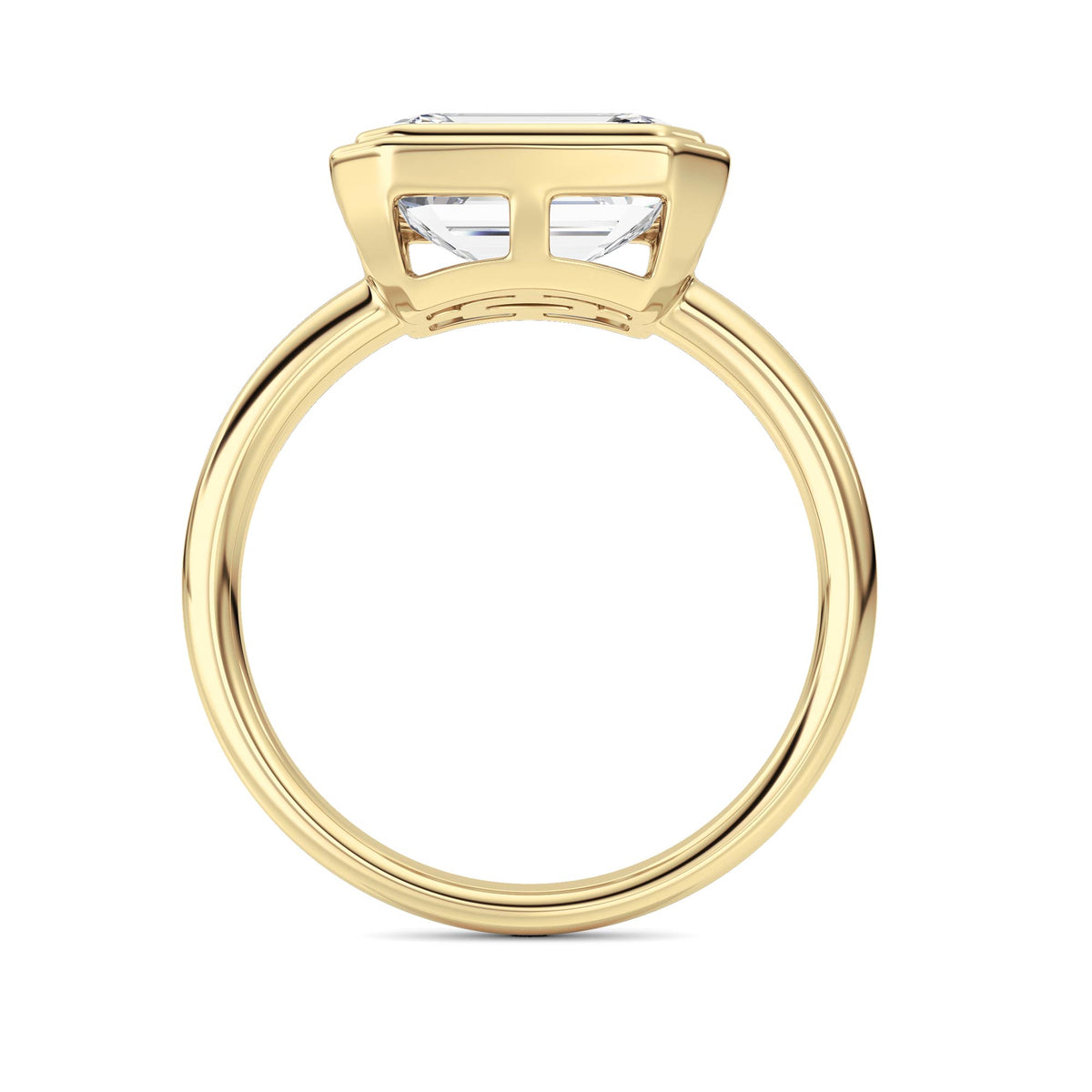 3 ct tw IGI Certified Emerald Lab-Grown Diamond Ring No. 2 in 14K Solid Gold - Yellow