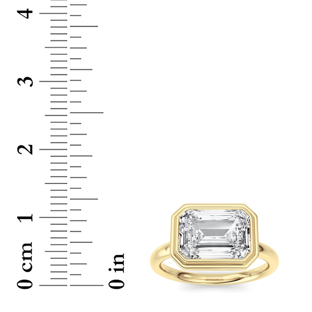3 ct tw IGI Certified Emerald Lab-Grown Diamond Ring No. 2 in 14K Solid Gold - Yellow
