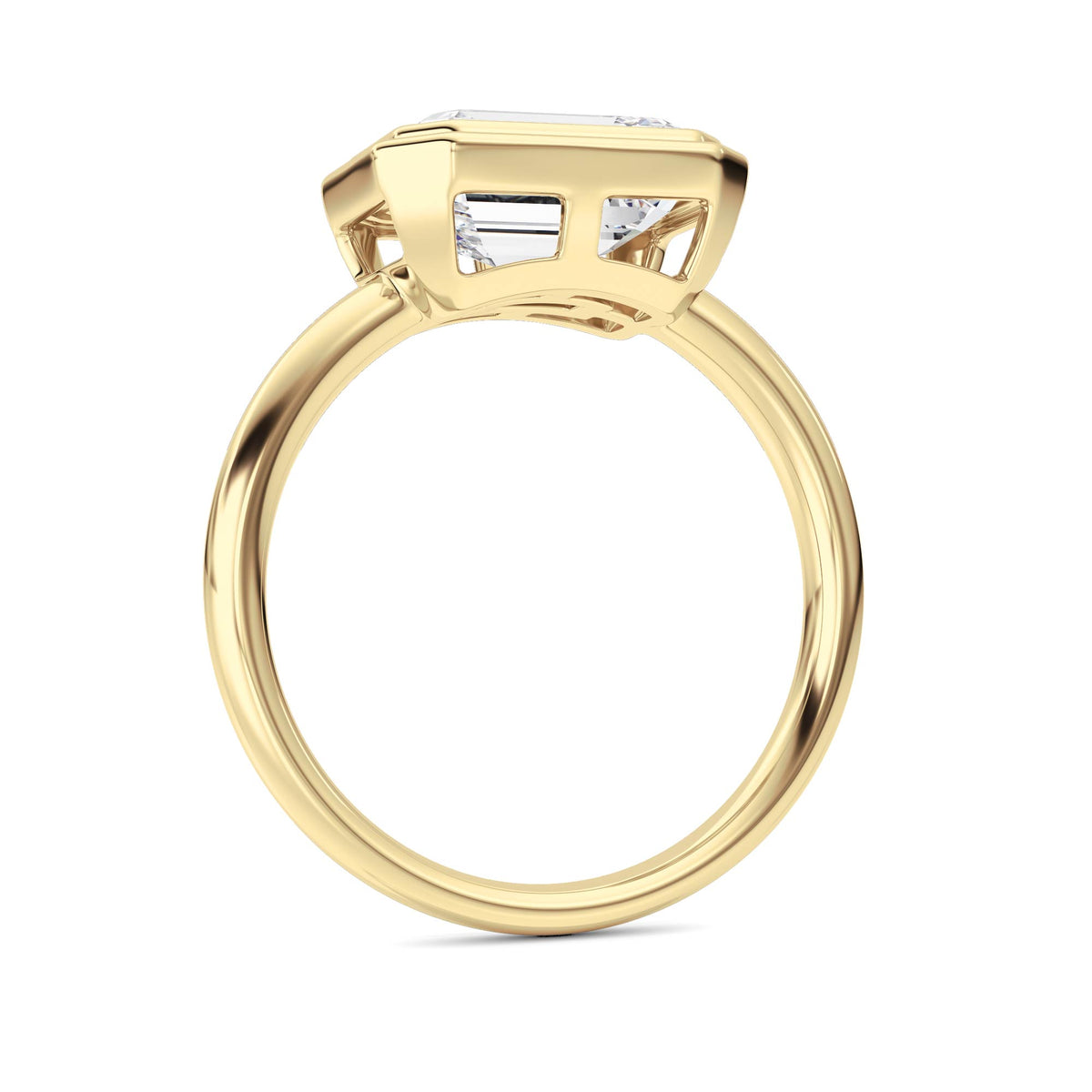 3 ct tw IGI Certified Emerald Lab-Grown Diamond Ring No. 2 in 14K Solid Gold - Yellow
