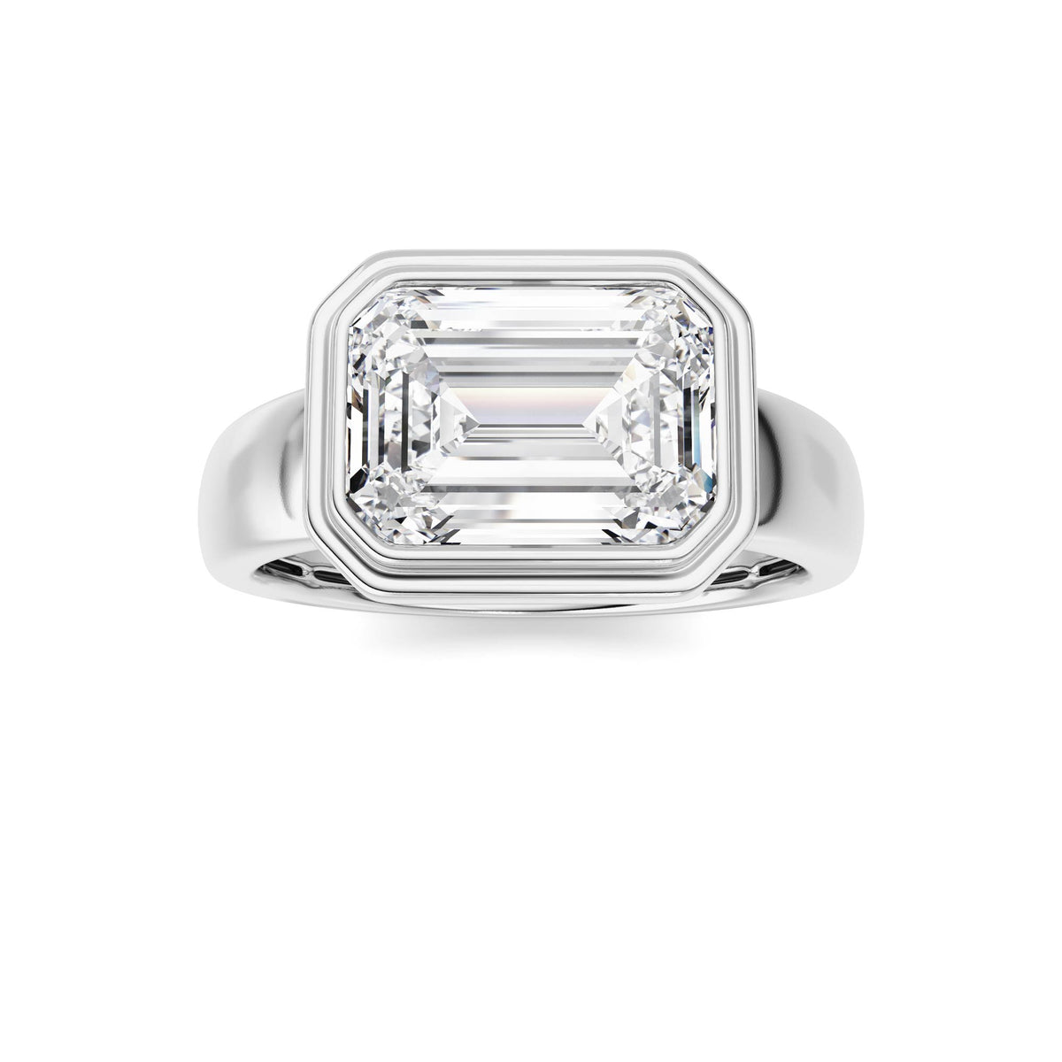 3 ct tw IGI Certified Emerald Lab-Grown Diamond Ring No. 3 in 14K Solid Gold - White