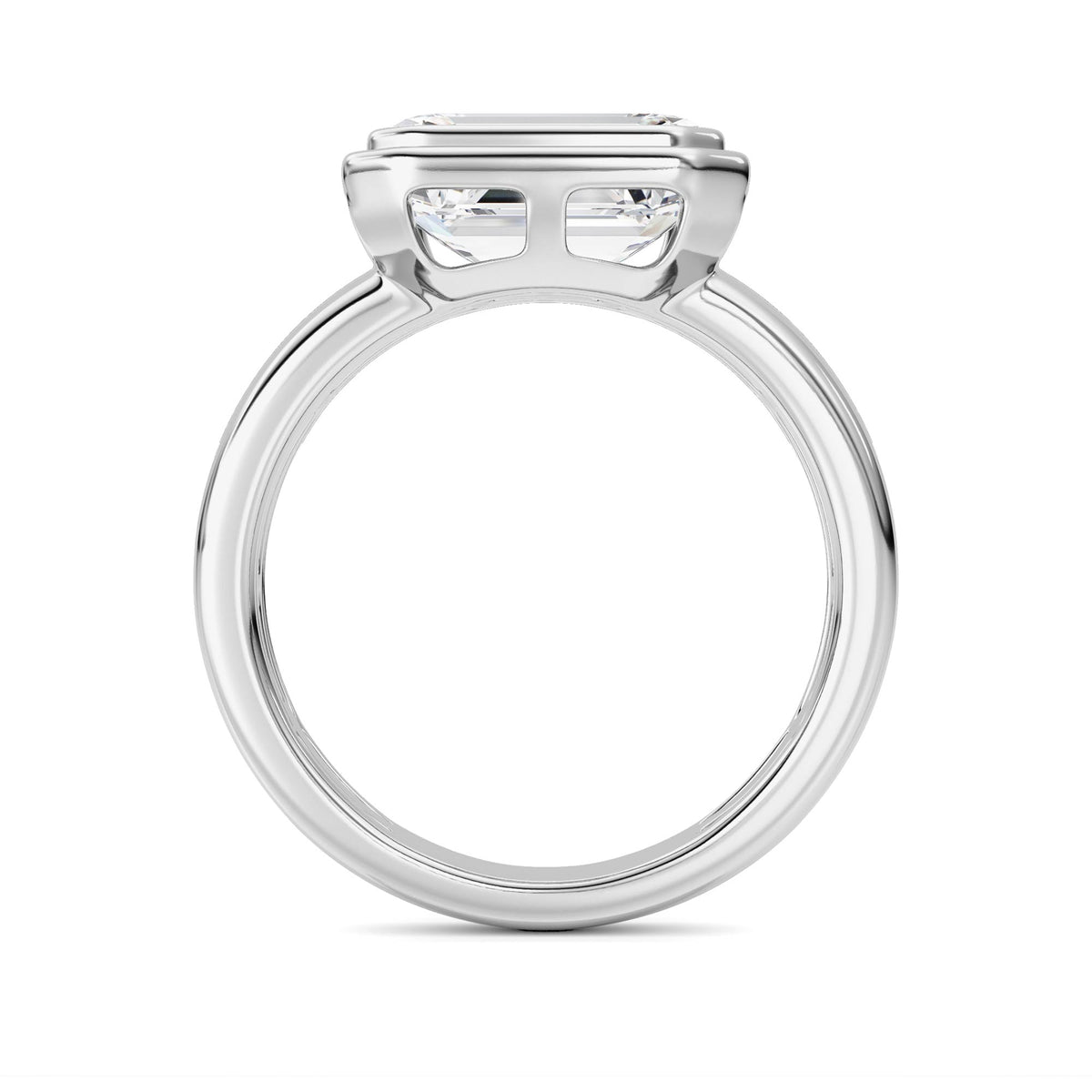 3 ct tw IGI Certified Emerald Lab-Grown Diamond Ring No. 3 in 14K Solid Gold - White