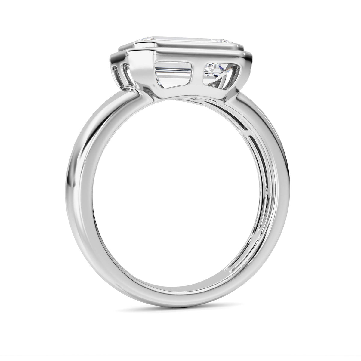 3 ct tw IGI Certified Emerald Lab-Grown Diamond Ring No. 3 in 14K Solid Gold - White