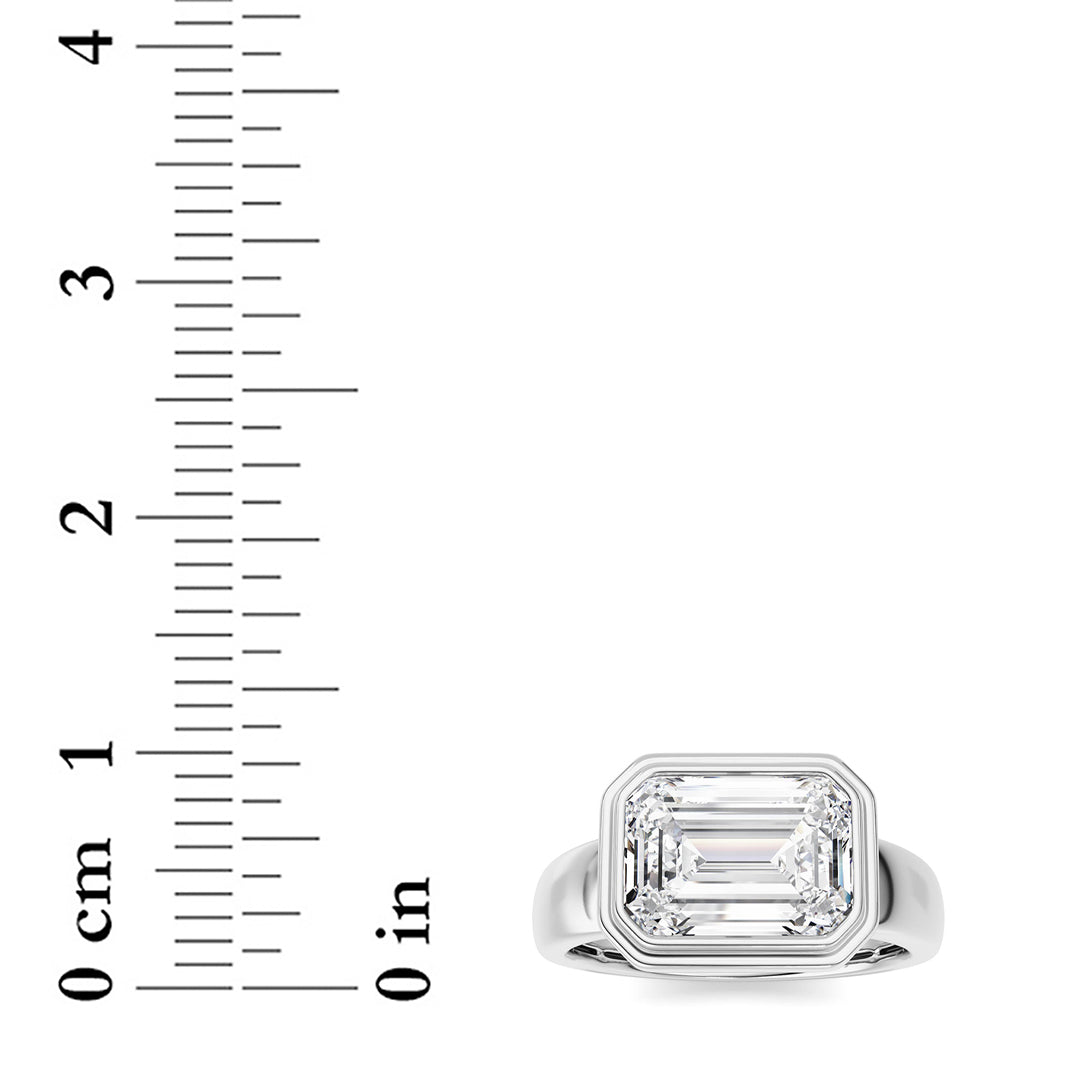 3 ct tw IGI Certified Emerald Lab-Grown Diamond Ring No. 3 in 14K Solid Gold - White