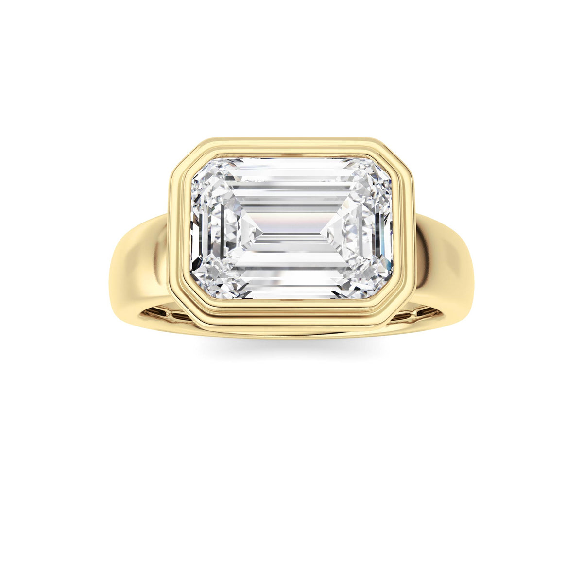 3 ct tw IGI Certified Emerald Lab-Grown Diamond Ring No. 3 in 14K Solid Gold - Yellow