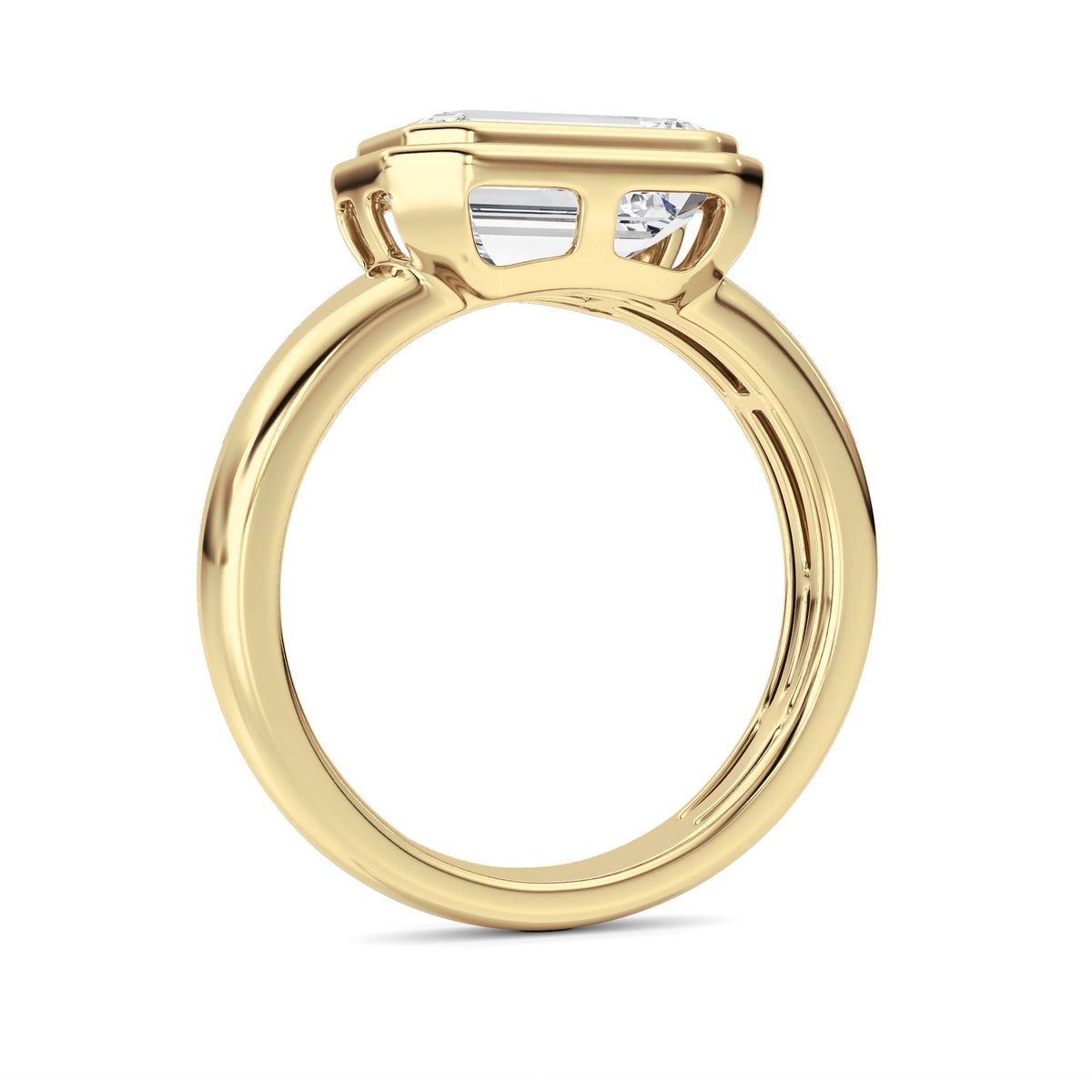 3 ct tw IGI Certified Emerald Lab-Grown Diamond Ring No. 3 in 14K Solid Gold - Yellow