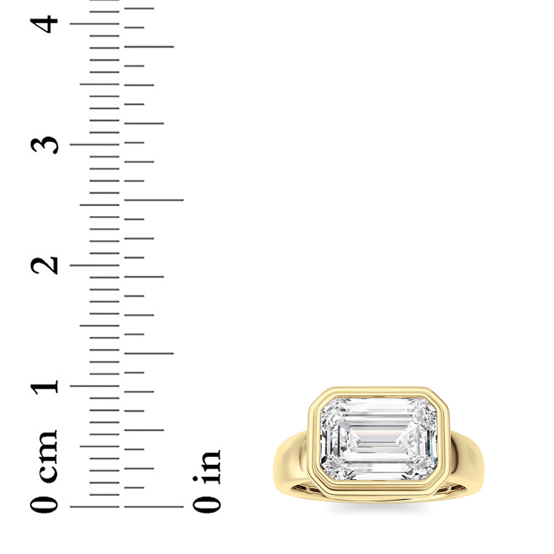 3 ct tw IGI Certified Emerald Lab-Grown Diamond Ring No. 3 in 14K Solid Gold - Yellow
