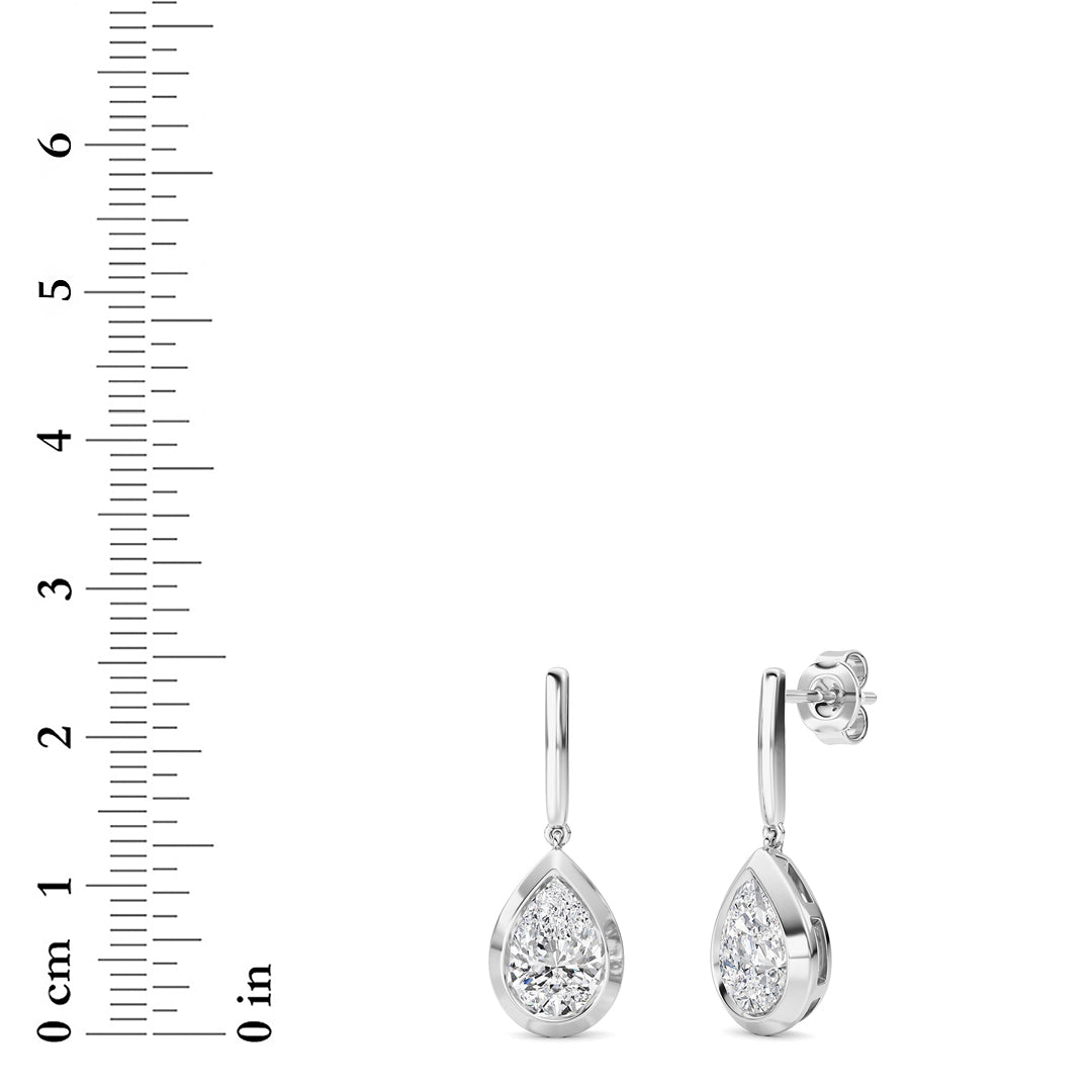 2 ct tw IGI Certified Pear Lab-Grown Diamond Earrings in 14K Solid Gold - White