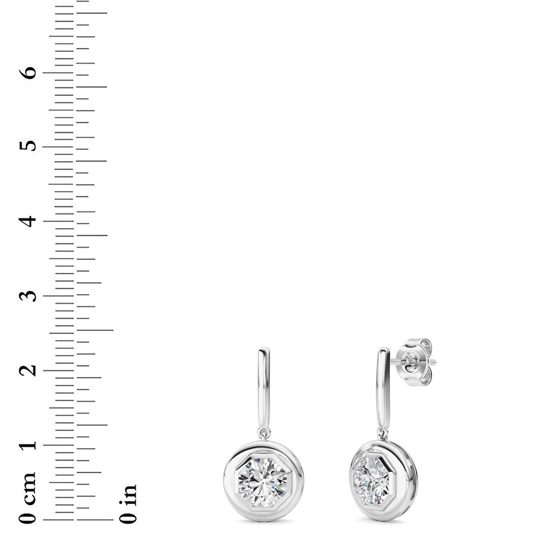 2 ct tw IGI Certified Round Lab-Grown Diamond Earrings in 14K Solid Gold - White