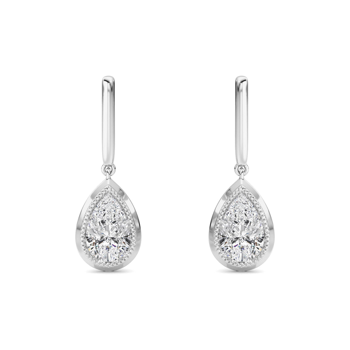 2 ct tw IGI Certified Pear Lab-Grown Diamond Earrings No. 2 in 14K Solid Gold - White