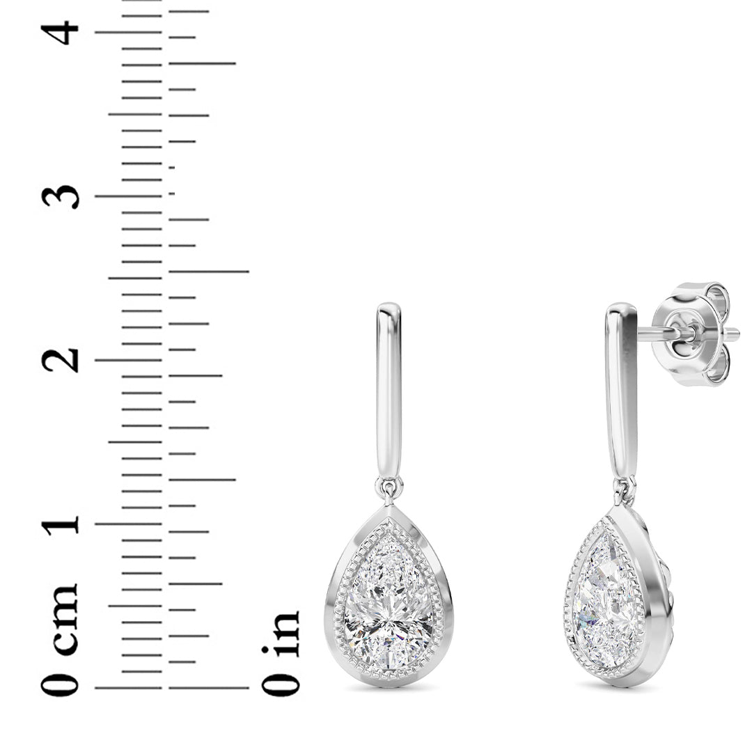 2 ct tw IGI Certified Pear Lab-Grown Diamond Earrings No. 2 in 14K Solid Gold - White