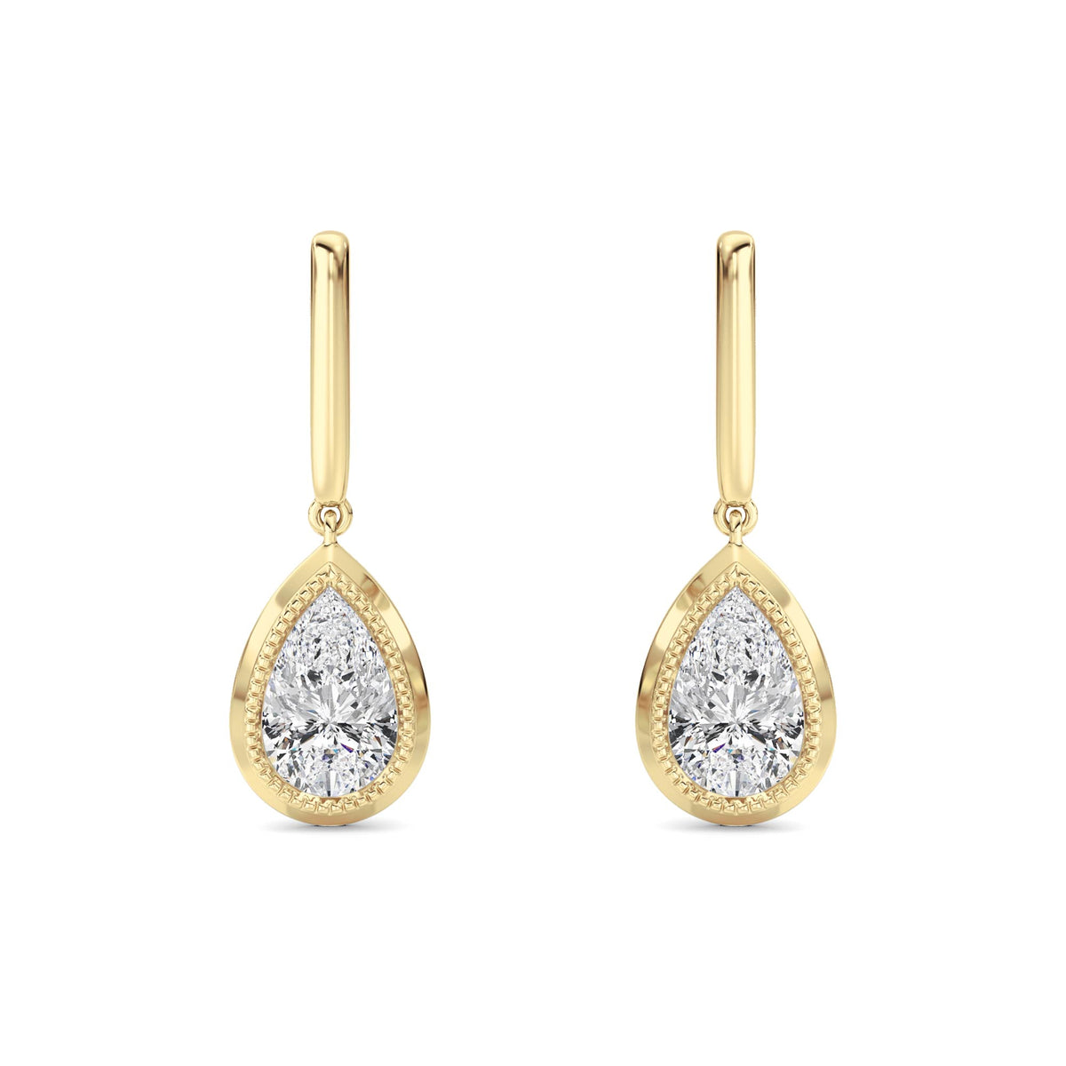 2 ct tw IGI Certified Pear Lab-Grown Diamond Earrings No. 2 in 14K Solid Gold - Yellow