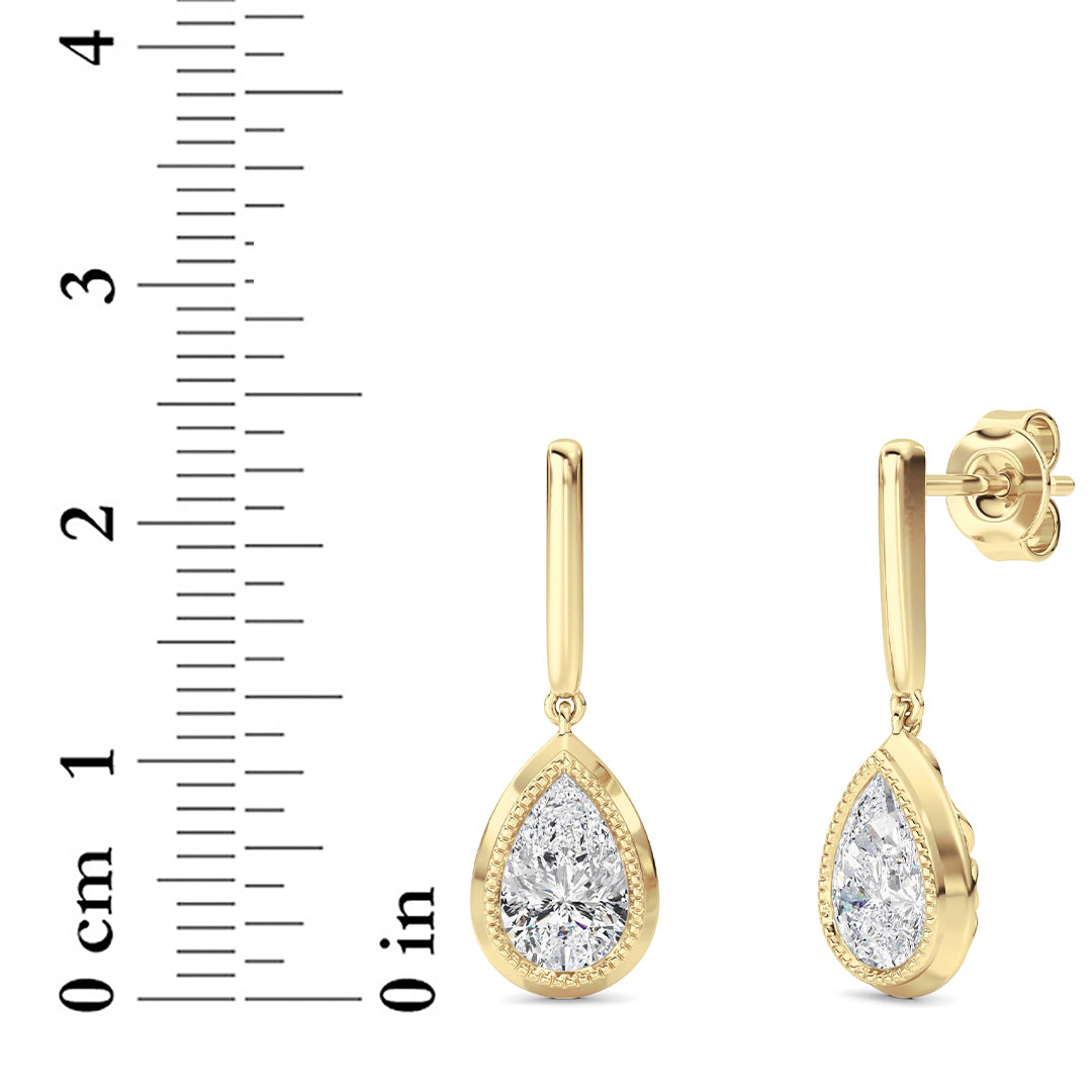 2 ct tw IGI Certified Pear Lab-Grown Diamond Earrings No. 2 in 14K Solid Gold - Yellow
