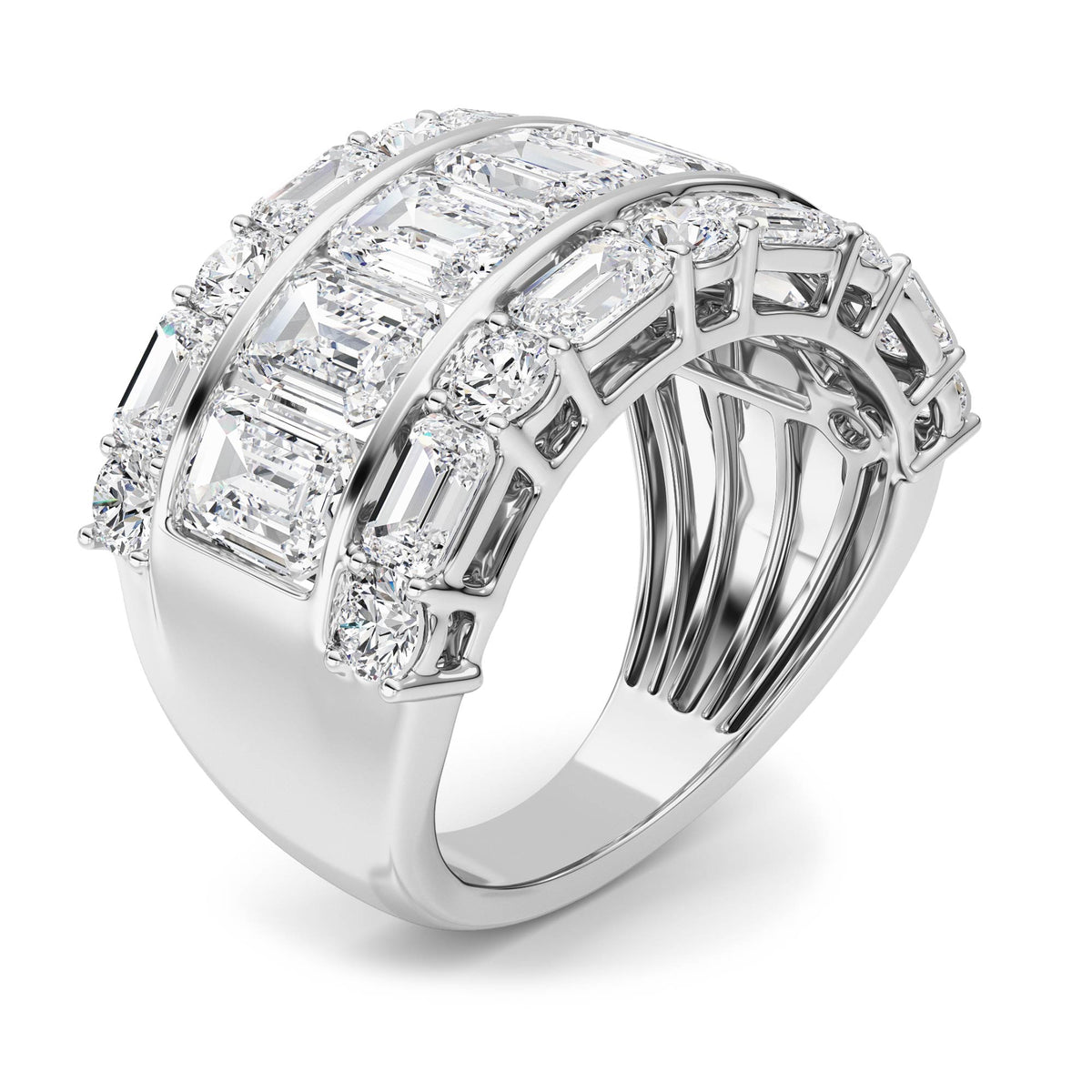7 ct tw IGI Certified Multi-Shape Lab-Grown Diamond Ring in 14K Solid Gold - White