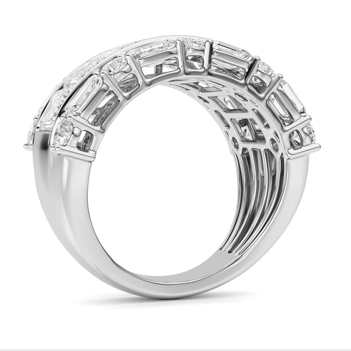 7 ct tw IGI Certified Multi-Shape Lab-Grown Diamond Ring in 14K Solid Gold - White
