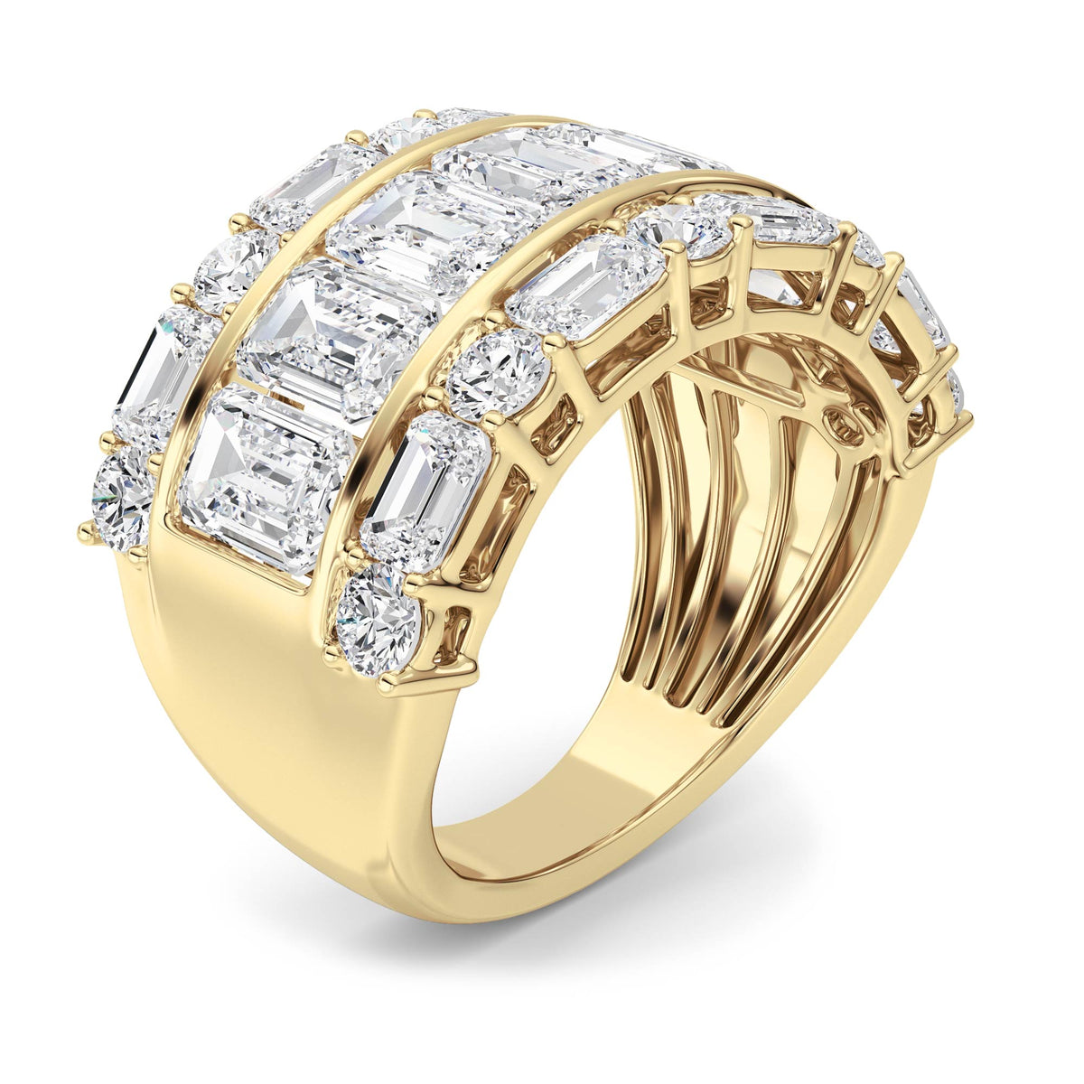 7 ct tw IGI Certified Multi-Shape Lab-Grown Diamond Ring in 14K Solid Gold - Yellow