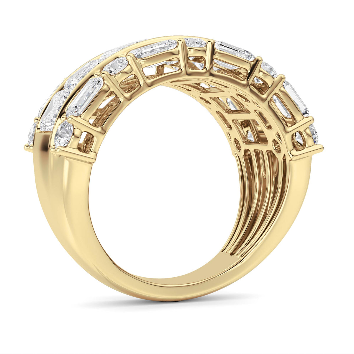 7 ct tw IGI Certified Multi-Shape Lab-Grown Diamond Ring in 14K Solid Gold - Yellow