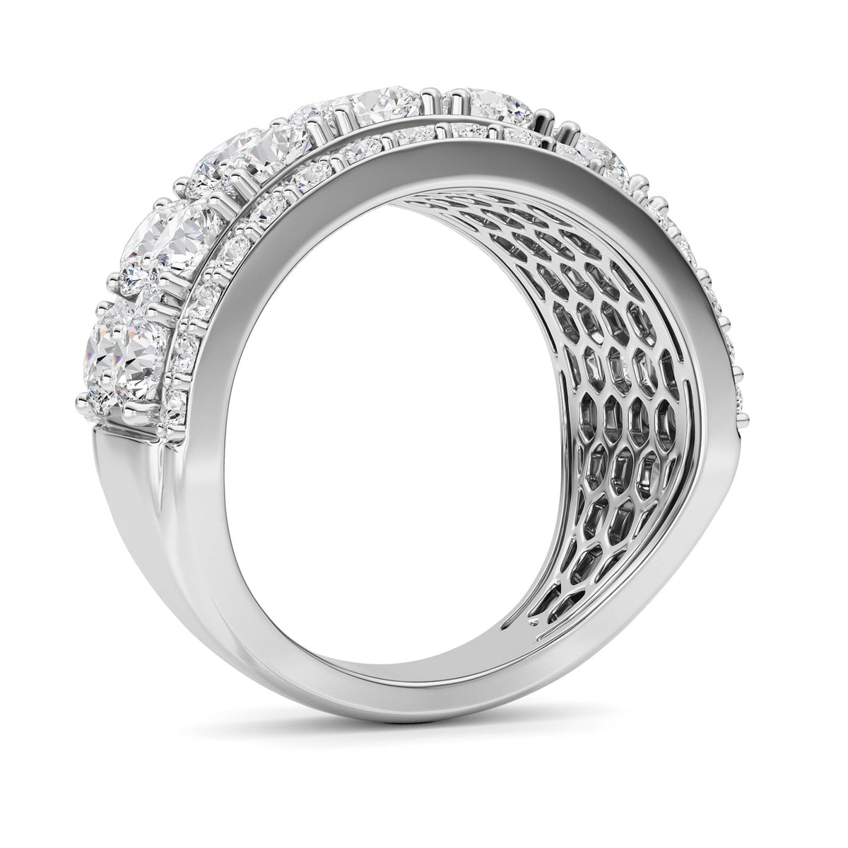 5 ct tw IGI Certified Round Lab-Grown Diamond Ring in 14K Solid Gold - White