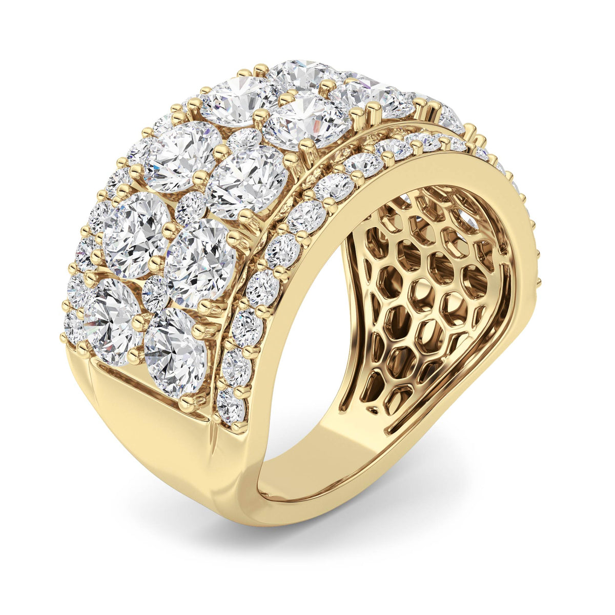 5 ct tw IGI Certified Round Lab-Grown Diamond Ring in 14K Solid Gold - Yellow