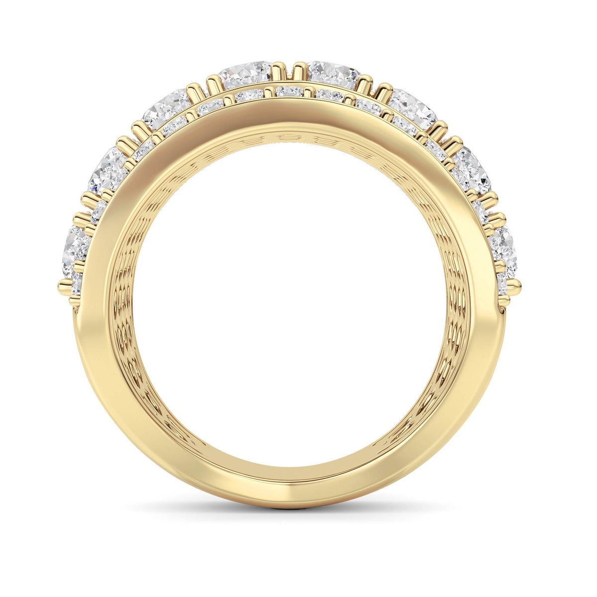 5 ct tw IGI Certified Round Lab-Grown Diamond Ring in 14K Solid Gold - Yellow