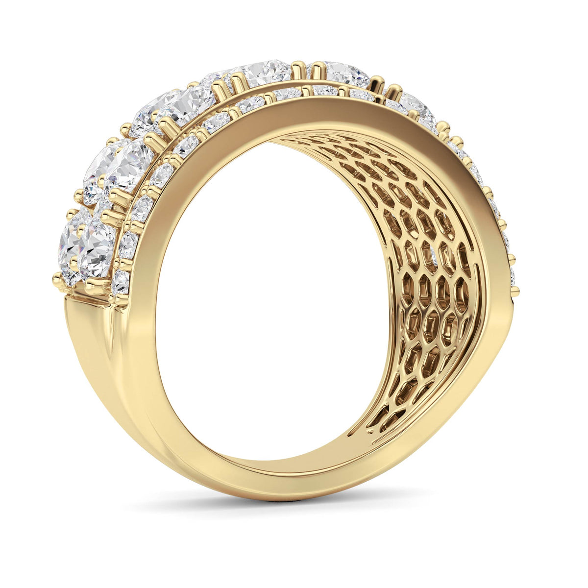 5 ct tw IGI Certified Round Lab-Grown Diamond Ring in 14K Solid Gold - Yellow