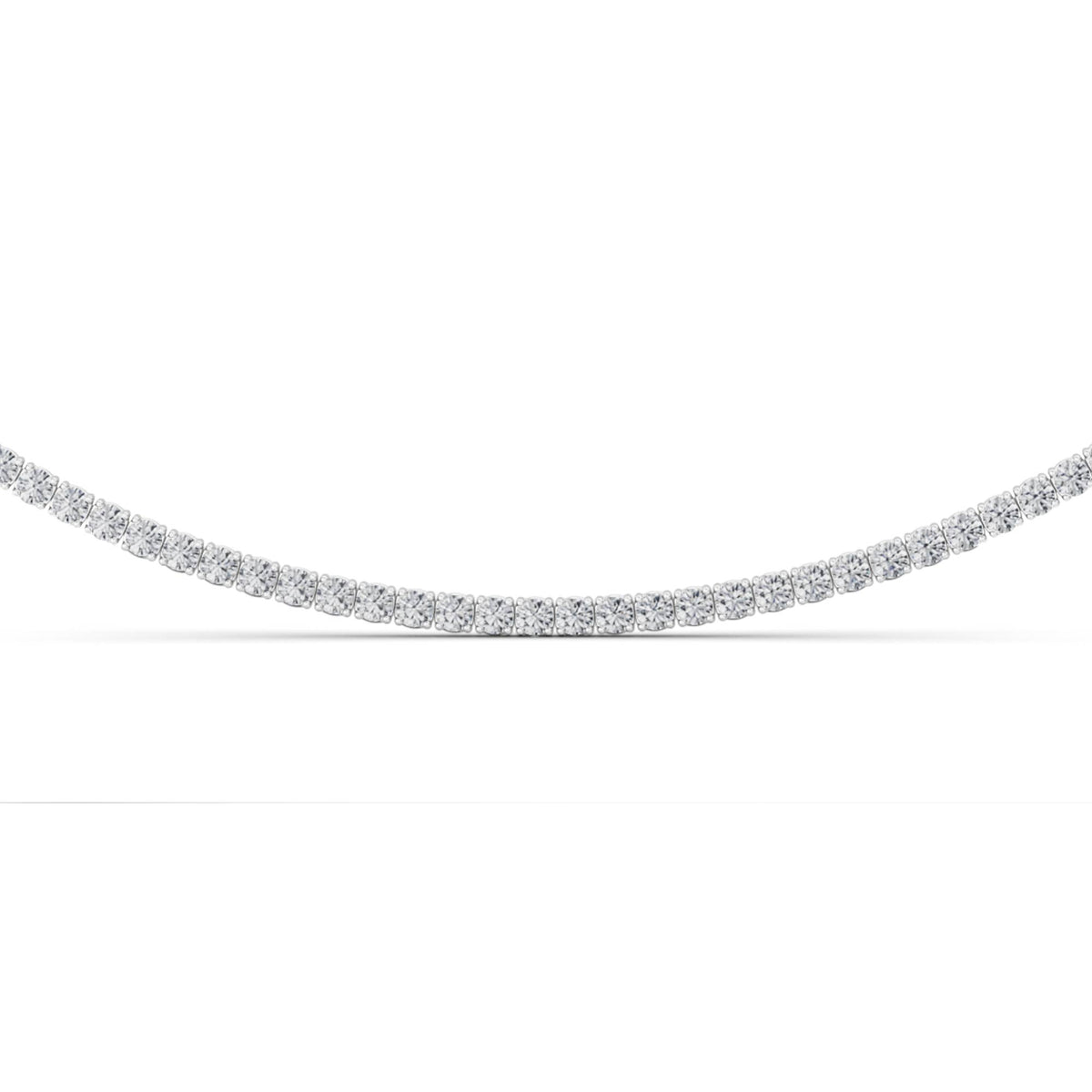 10 ct tw IGI Certified Round Lab-Grown Diamond Round Brilliant Tennis Necklace in 14K Gold over Sterling Silver - White