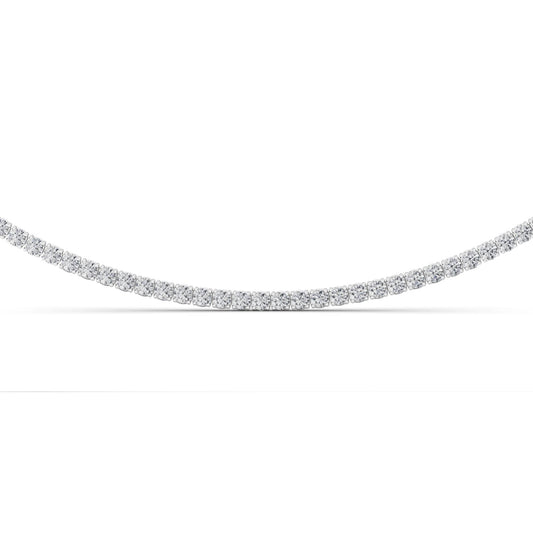 10 ct tw IGI Certified Round Lab-Grown Diamond Round Brilliant Tennis Necklace in 14K Gold over Sterling Silver - White