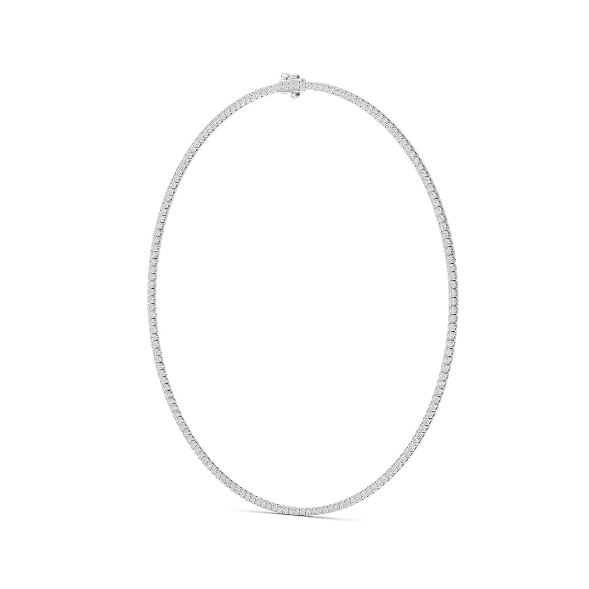 10 ct tw IGI Certified Round Lab-Grown Diamond Round Brilliant Tennis Necklace in 14K Gold over Sterling Silver - White