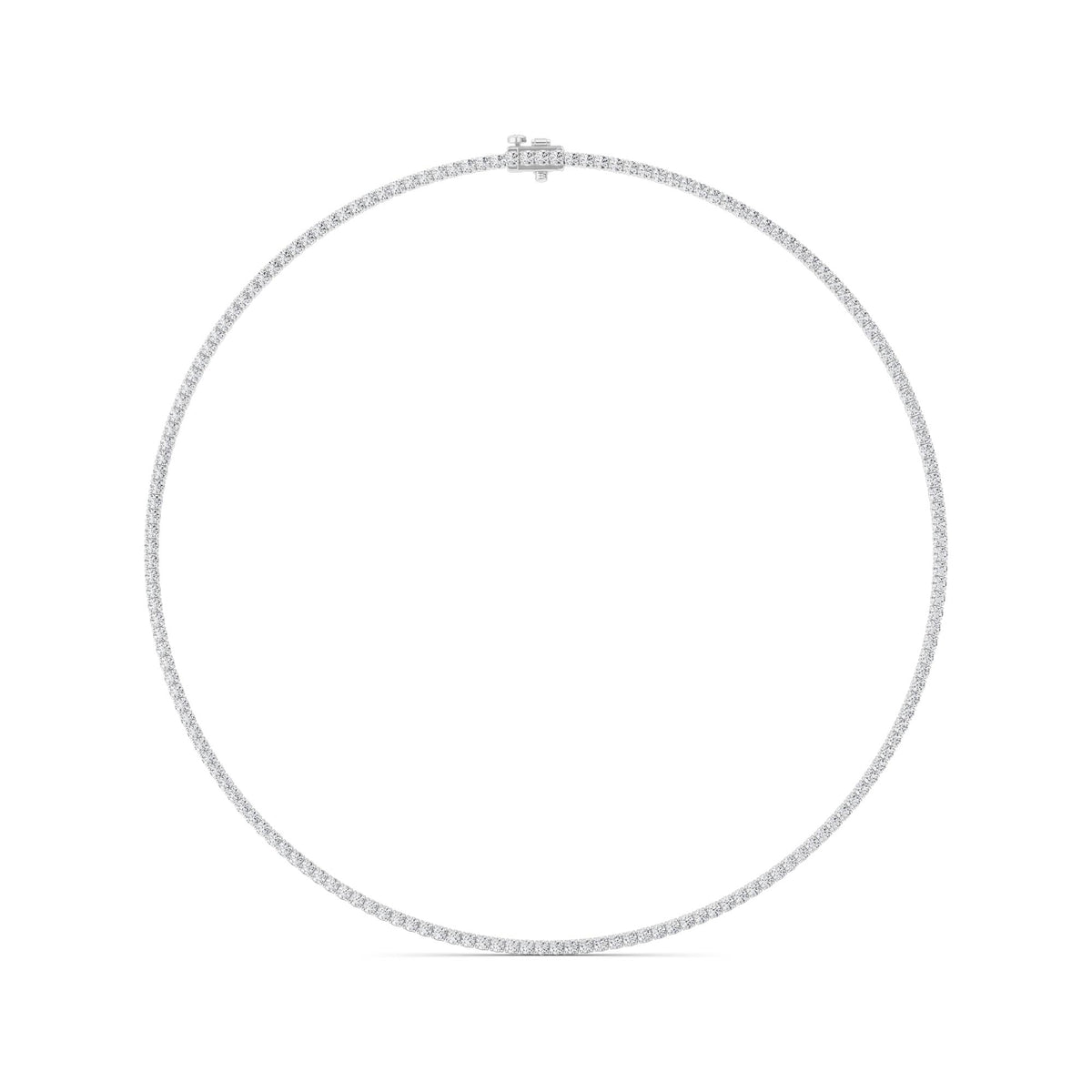 10 ct tw IGI Certified Round Lab-Grown Diamond Round Brilliant Tennis Necklace in 14K Gold over Sterling Silver - White