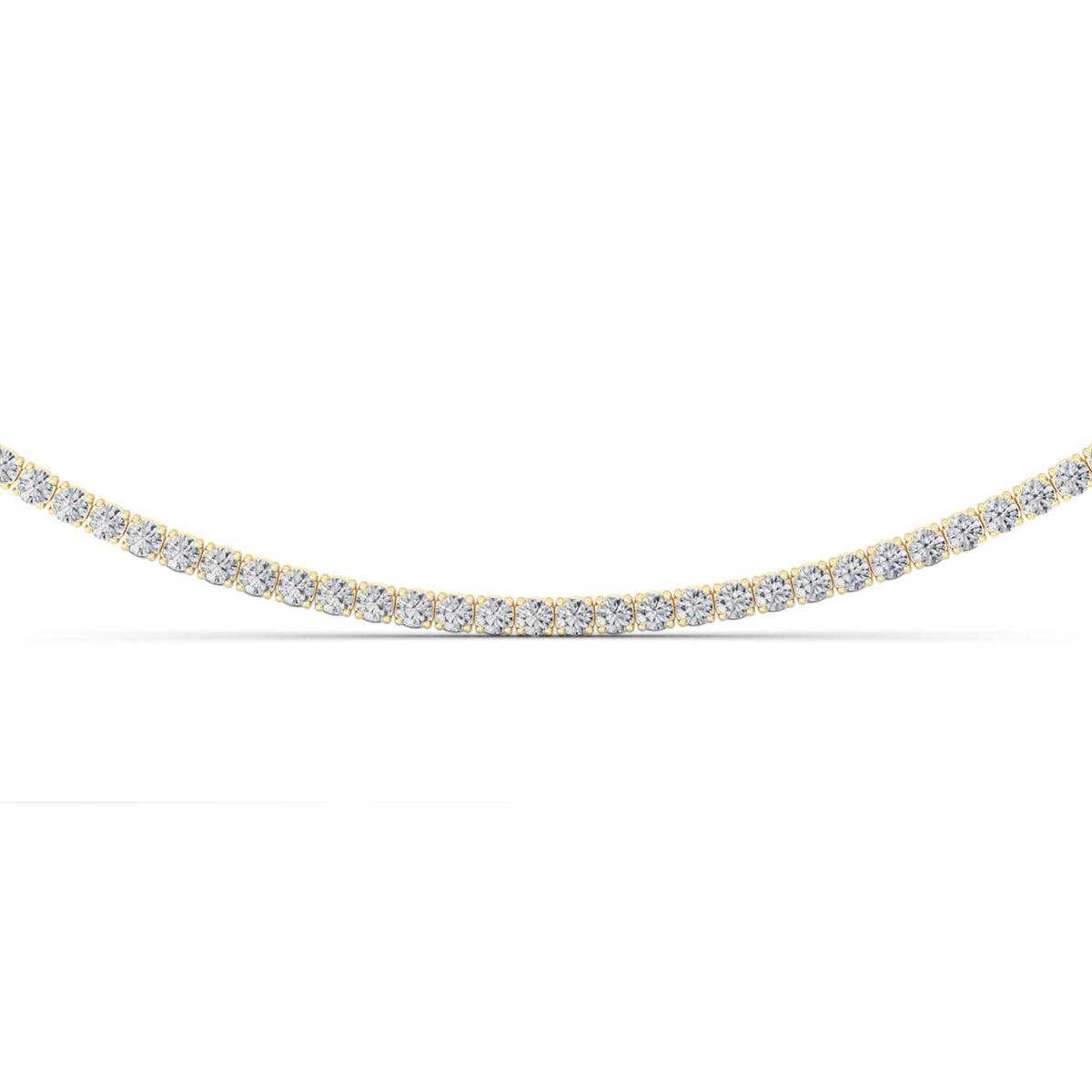 10 ct tw IGI Certified Round Lab-Grown Diamond Round Brilliant Tennis Necklace in 14K Gold over Sterling Silver - Yellow