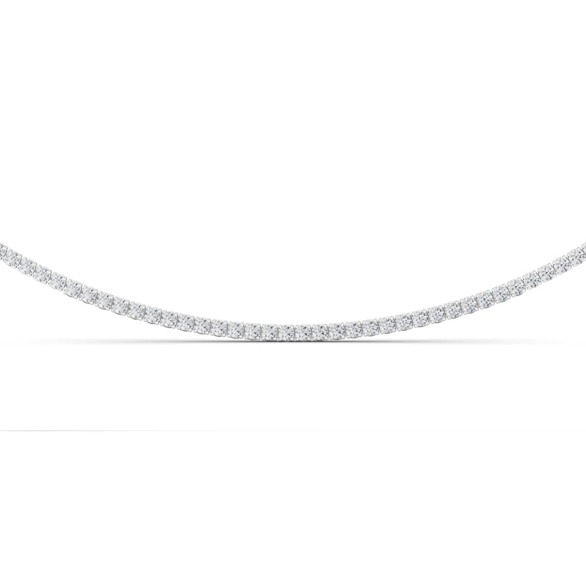 5 ct tw IGI Certified Round Lab-Grown Diamond Round Brilliant Tennis Necklace in 14K Gold over Sterling Silver - White