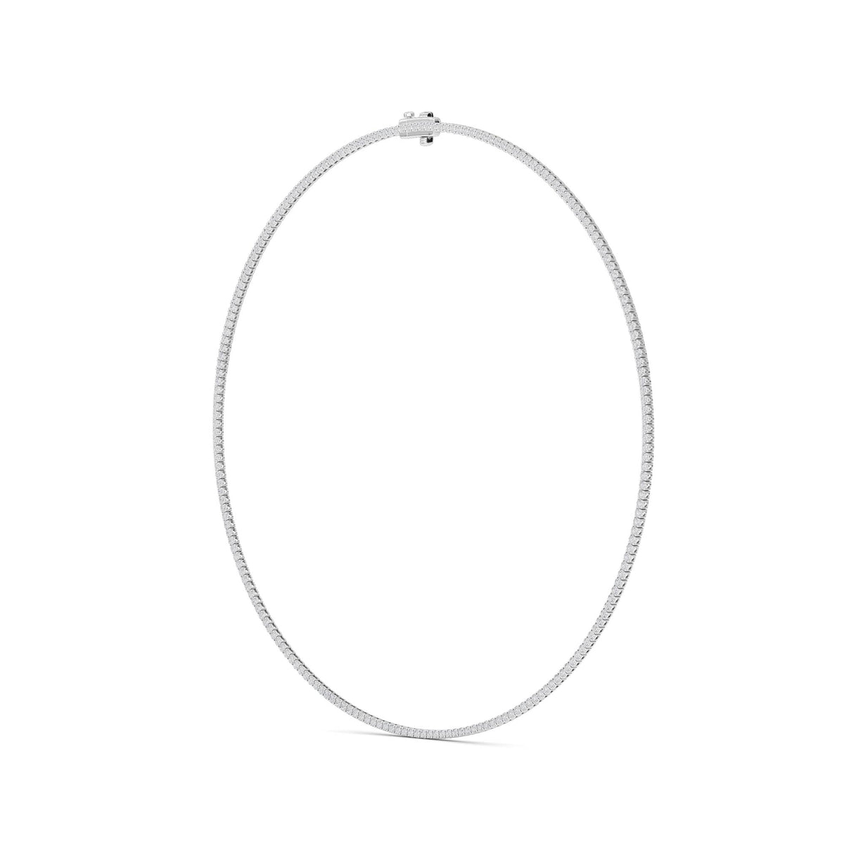 5 ct tw IGI Certified Round Lab-Grown Diamond Round Brilliant Tennis Necklace in 14K Gold over Sterling Silver - White