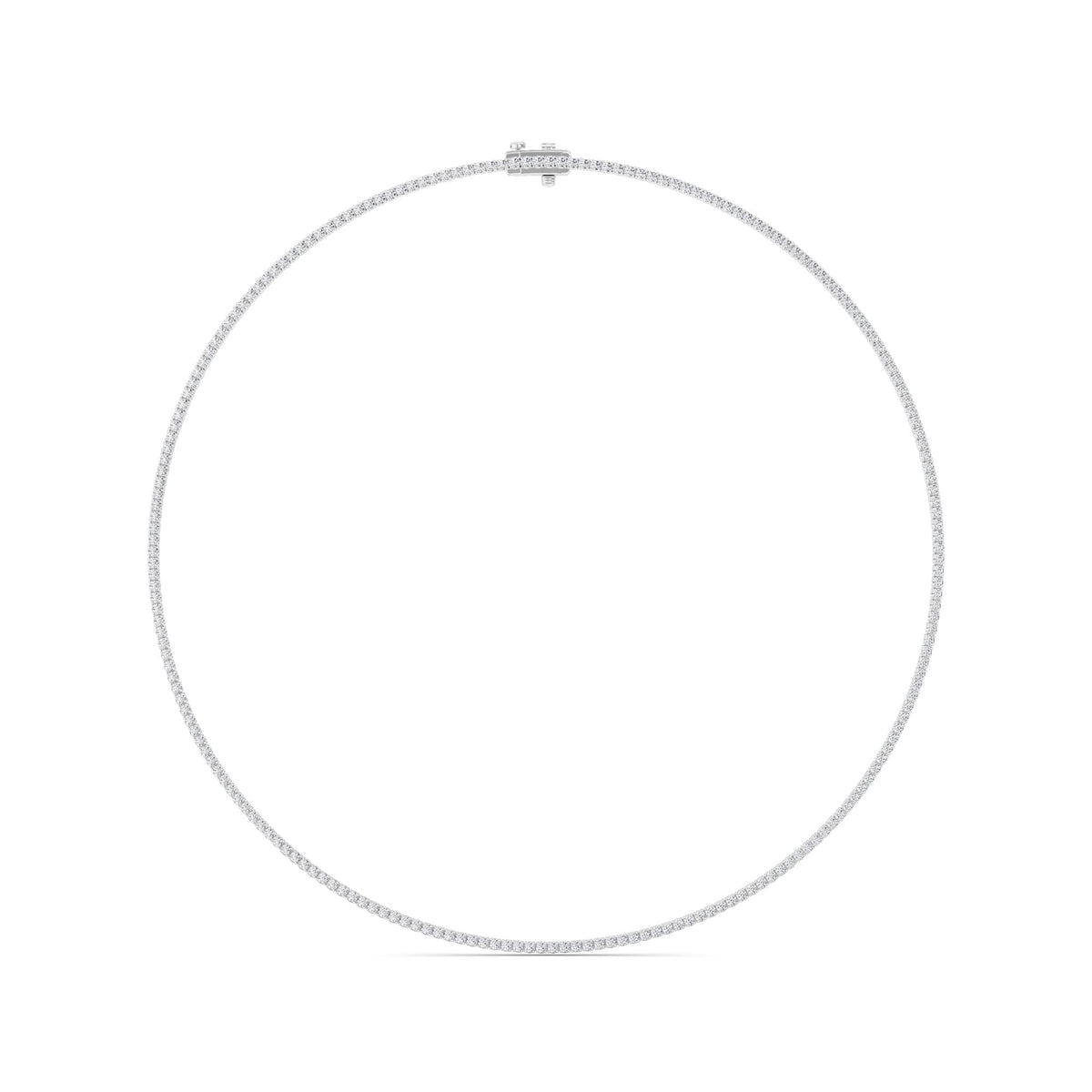 5 ct tw IGI Certified Round Lab-Grown Diamond Round Brilliant Tennis Necklace in 14K Gold over Sterling Silver - White