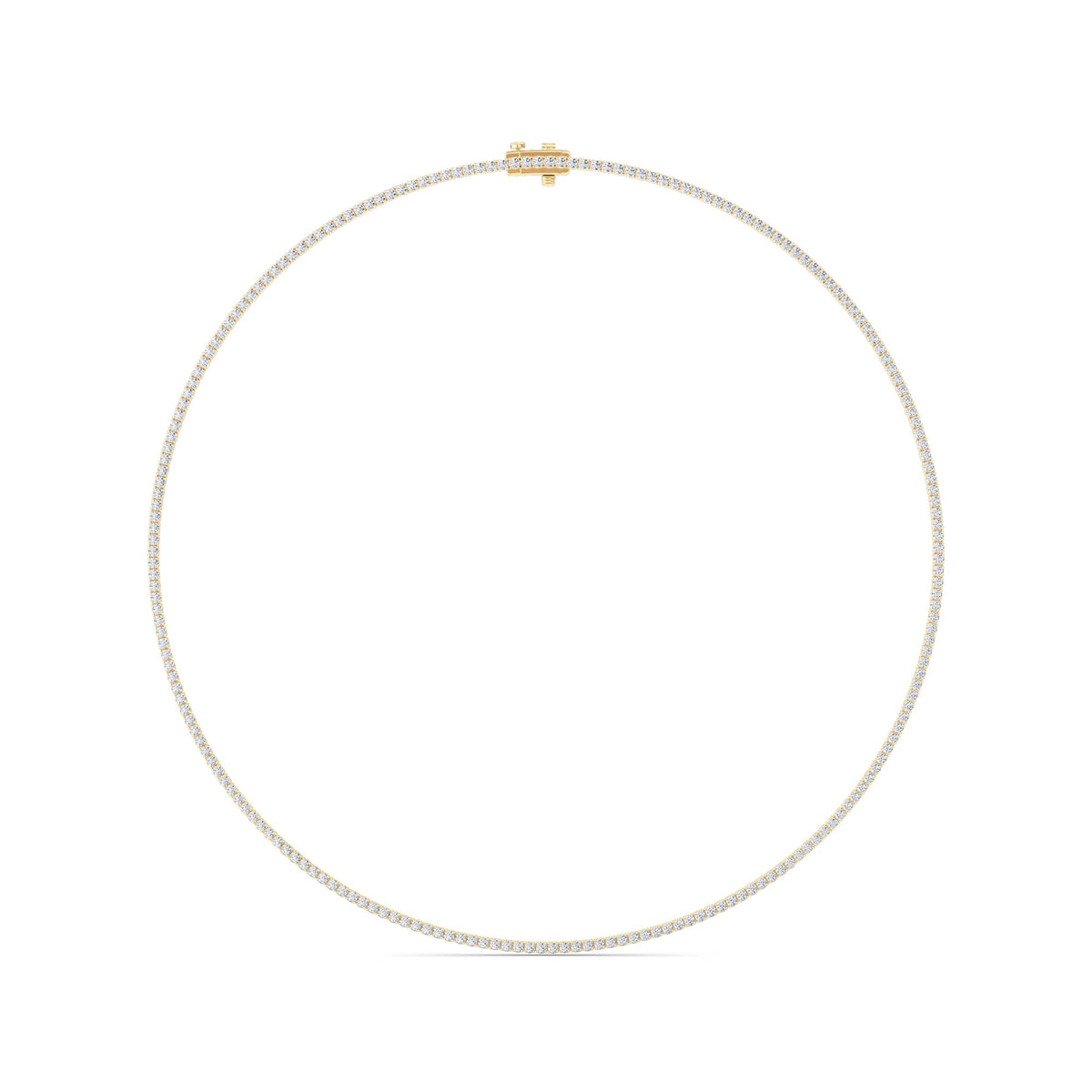 5 ct tw IGI Certified Round Lab-Grown Diamond Round Brilliant Tennis Necklace in 14K Gold over Sterling Silver - Yellow