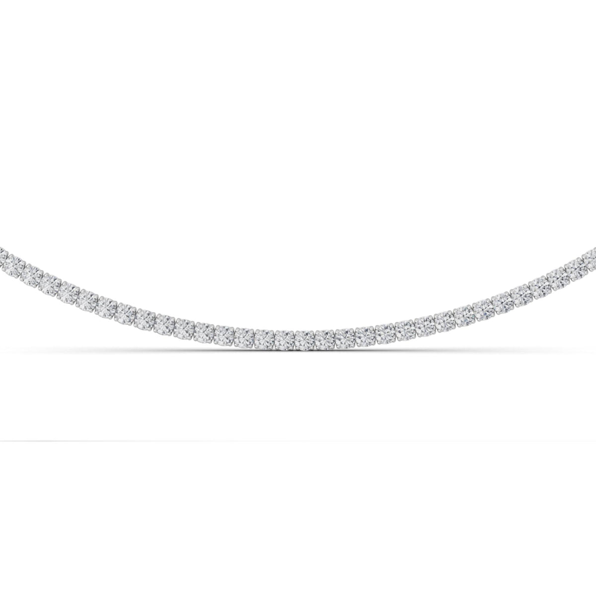 7 ct tw IGI Certified Round Lab-Grown Diamond Round Brilliant Tennis Necklace in 14K Gold over Sterling Silver - White