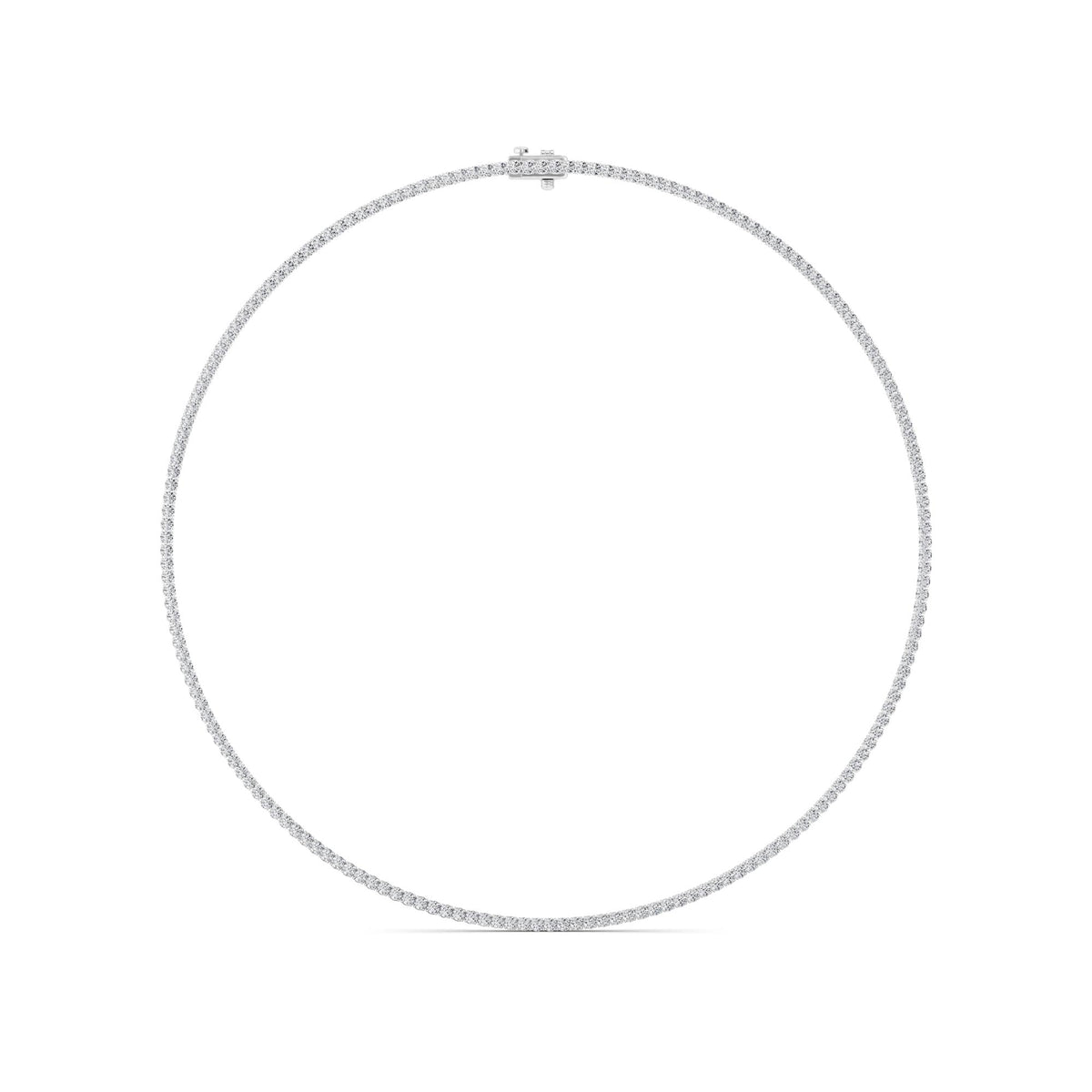 7 ct tw IGI Certified Round Lab-Grown Diamond Round Brilliant Tennis Necklace in 14K Gold over Sterling Silver - White