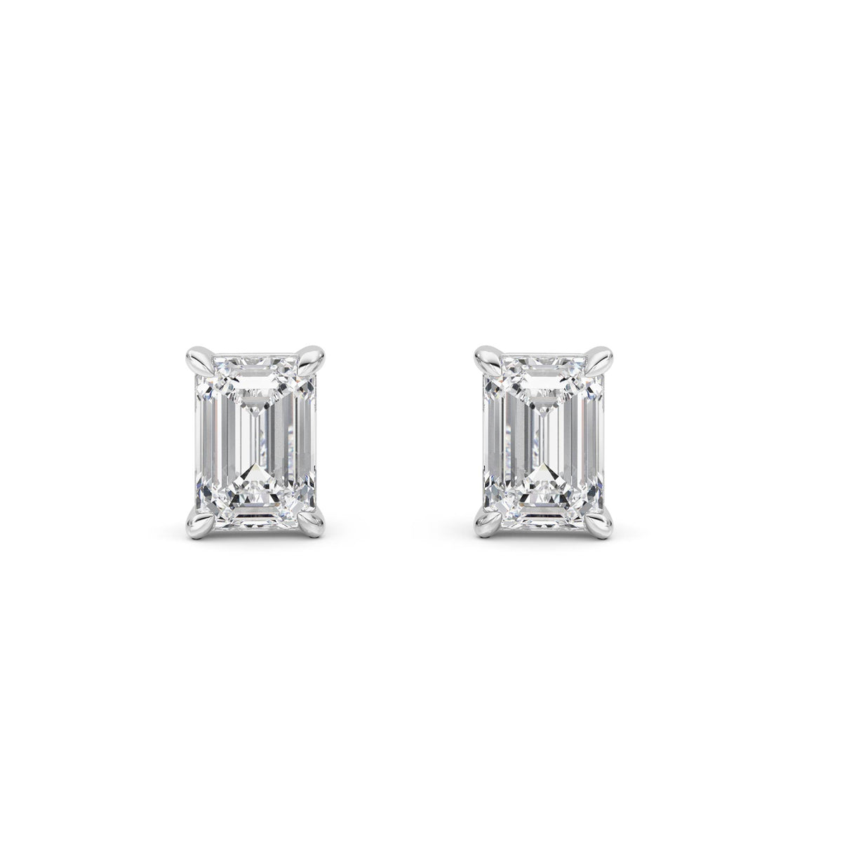 1 ct tw IGI Certified Emerald Lab-Grown Diamond Stud Earrings in 14K Gold over Sterling Silver - White