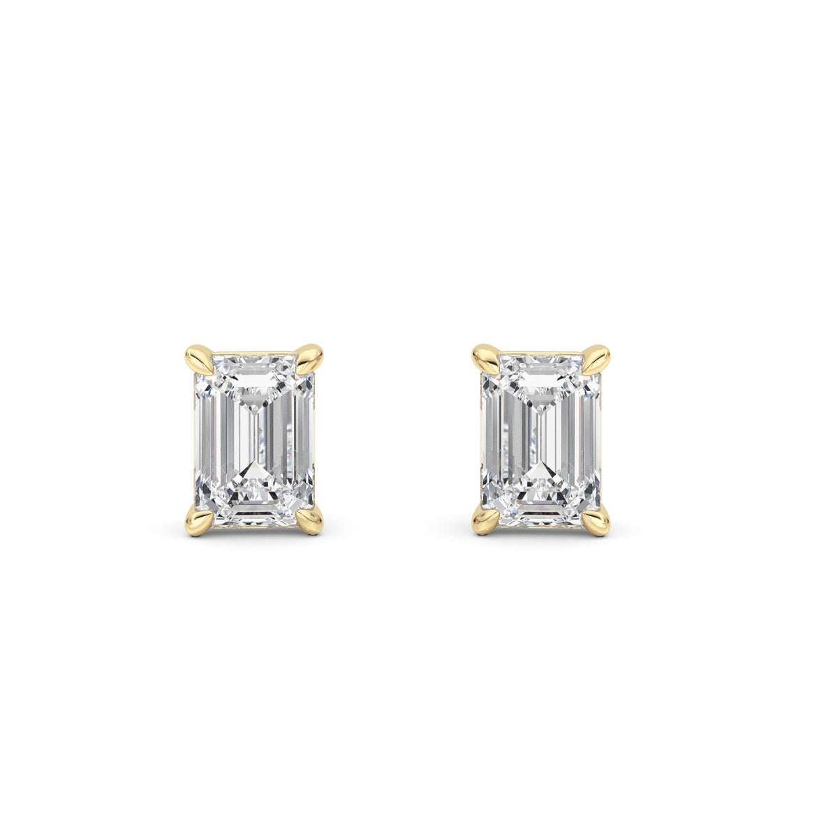 1 ct tw IGI Certified Emerald Lab-Grown Diamond Stud Earrings in 14K Gold over Sterling Silver - Yellow